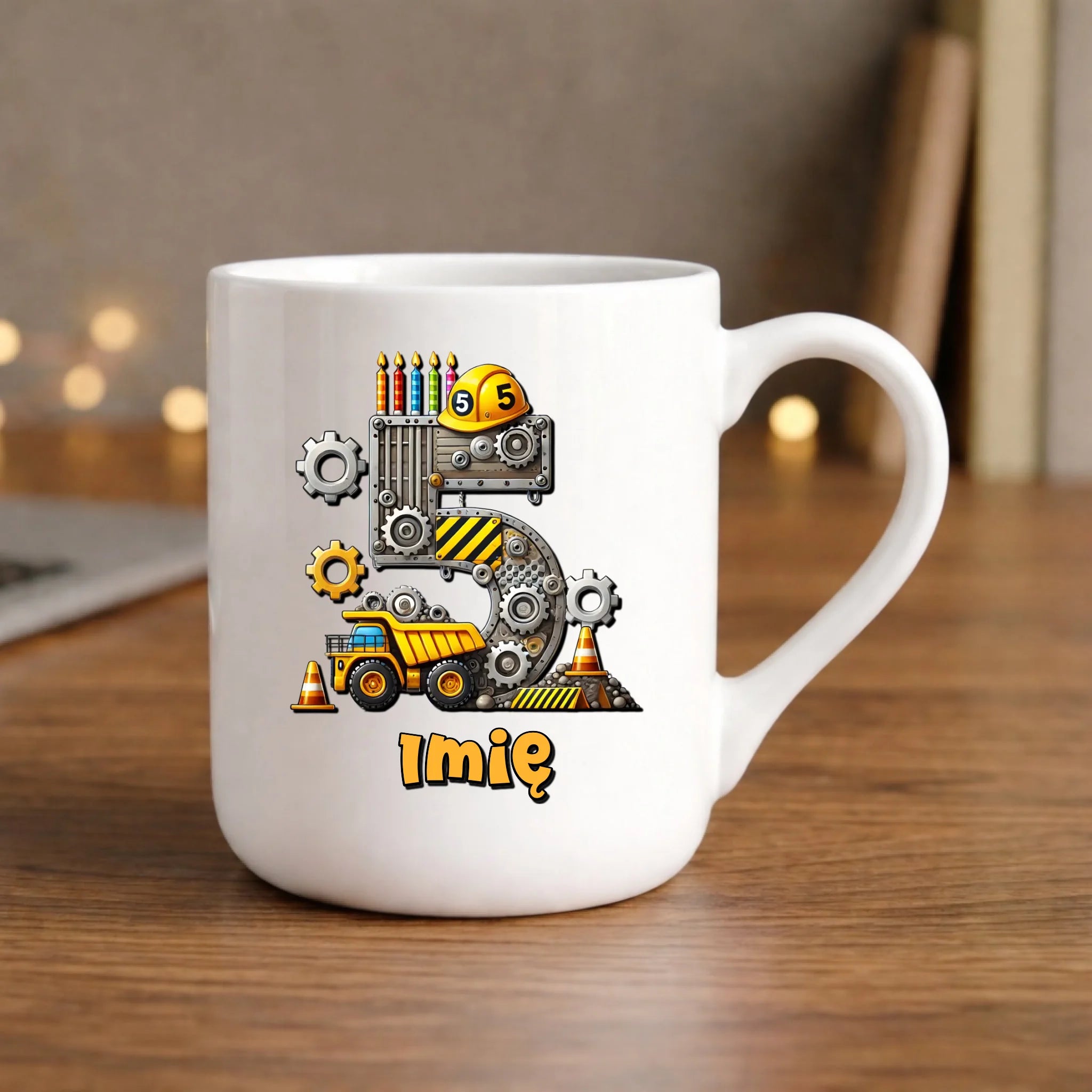 Koparka, konstrukcja | Kubek na 5. urodziny dla chłopca U39 - StoryCups.pl