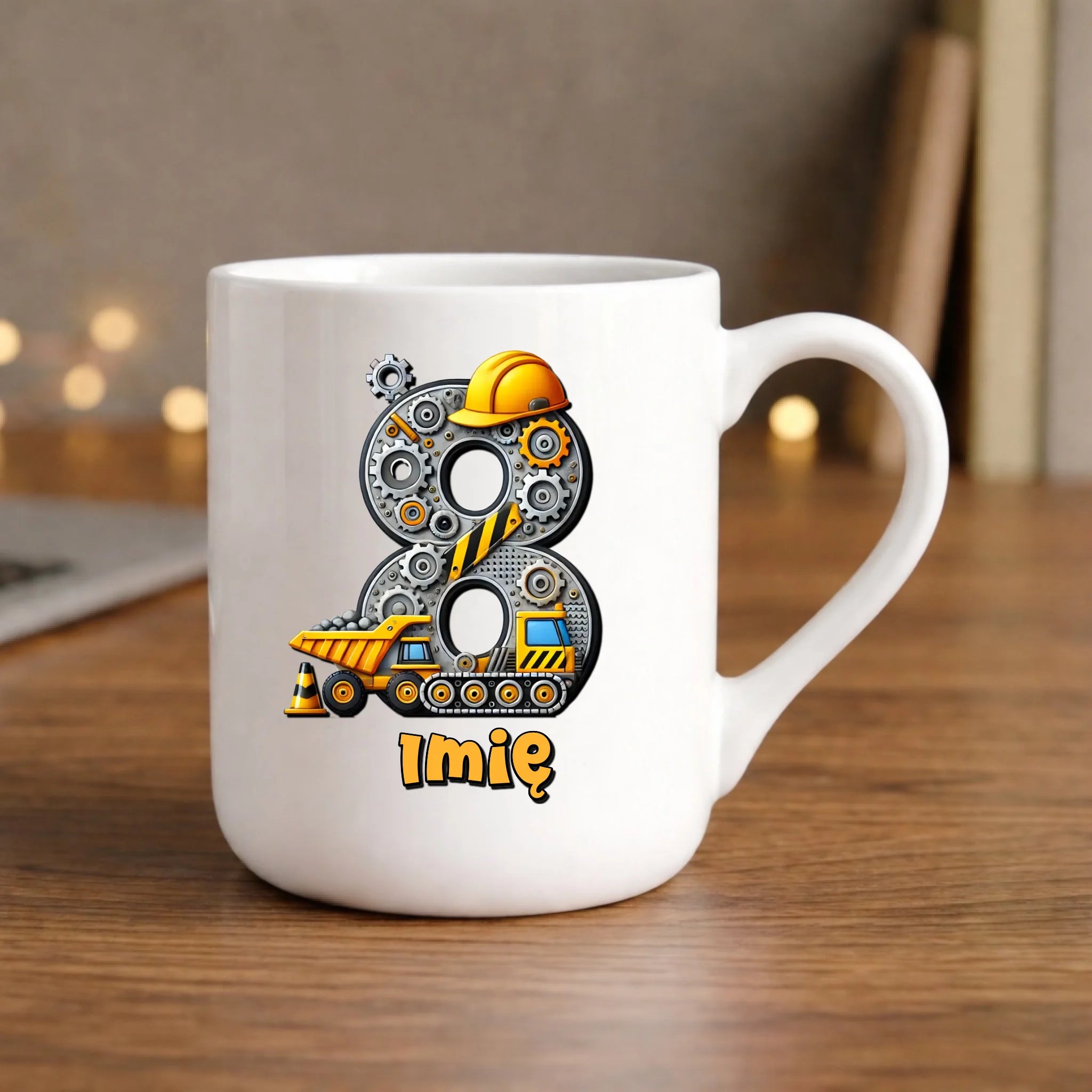 Koparka, konstrukcja | Kubek na 8. urodziny dla chłopca U42 - StoryCups.pl