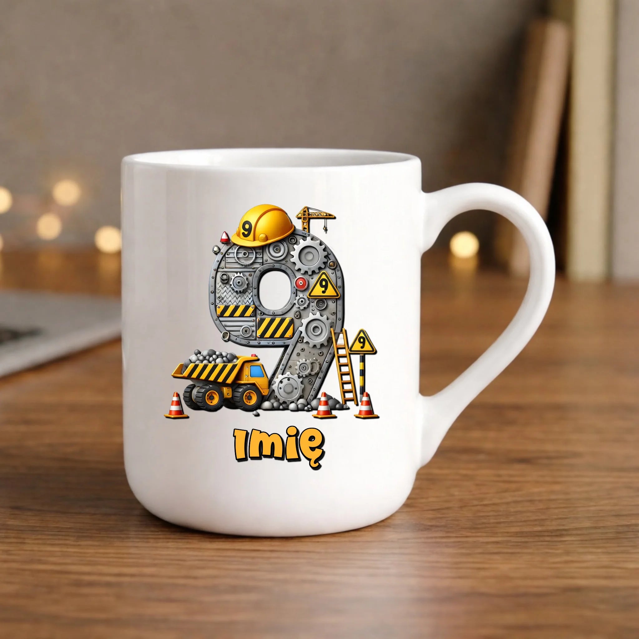 Koparka, konstrukcja | Kubek na 9. urodziny dla chłopca U43 - StoryCups.pl