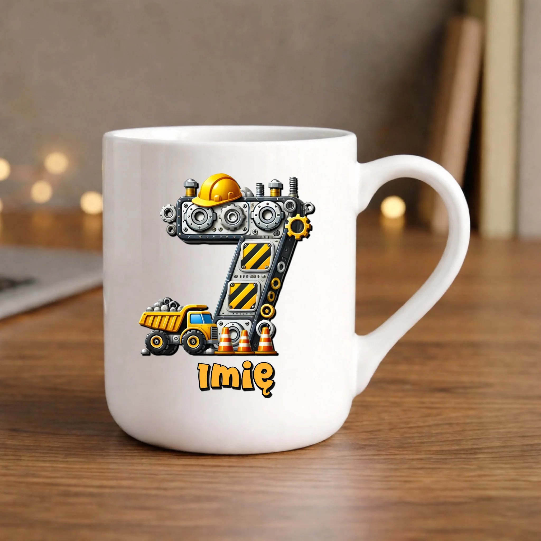 Koparka, konstrukcja | Kubek na 7. urodziny dla chłopca U41 - StoryCups.pl