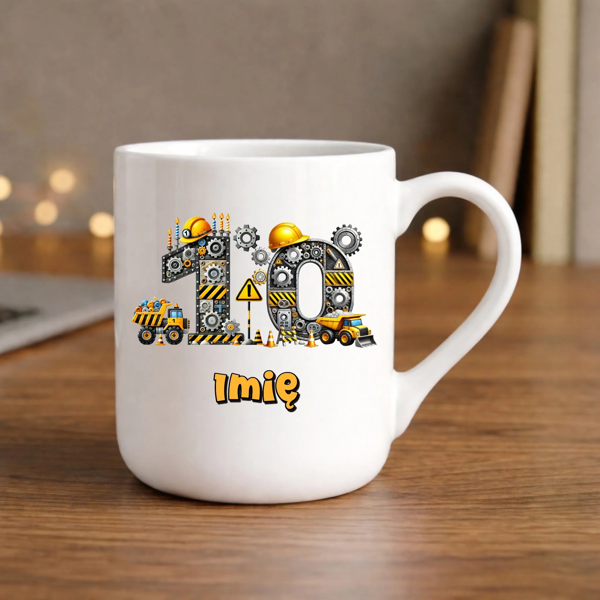 Koparka, konstrukcja | Kubek na 10. urodziny dla chłopca U44 - StoryCups.pl