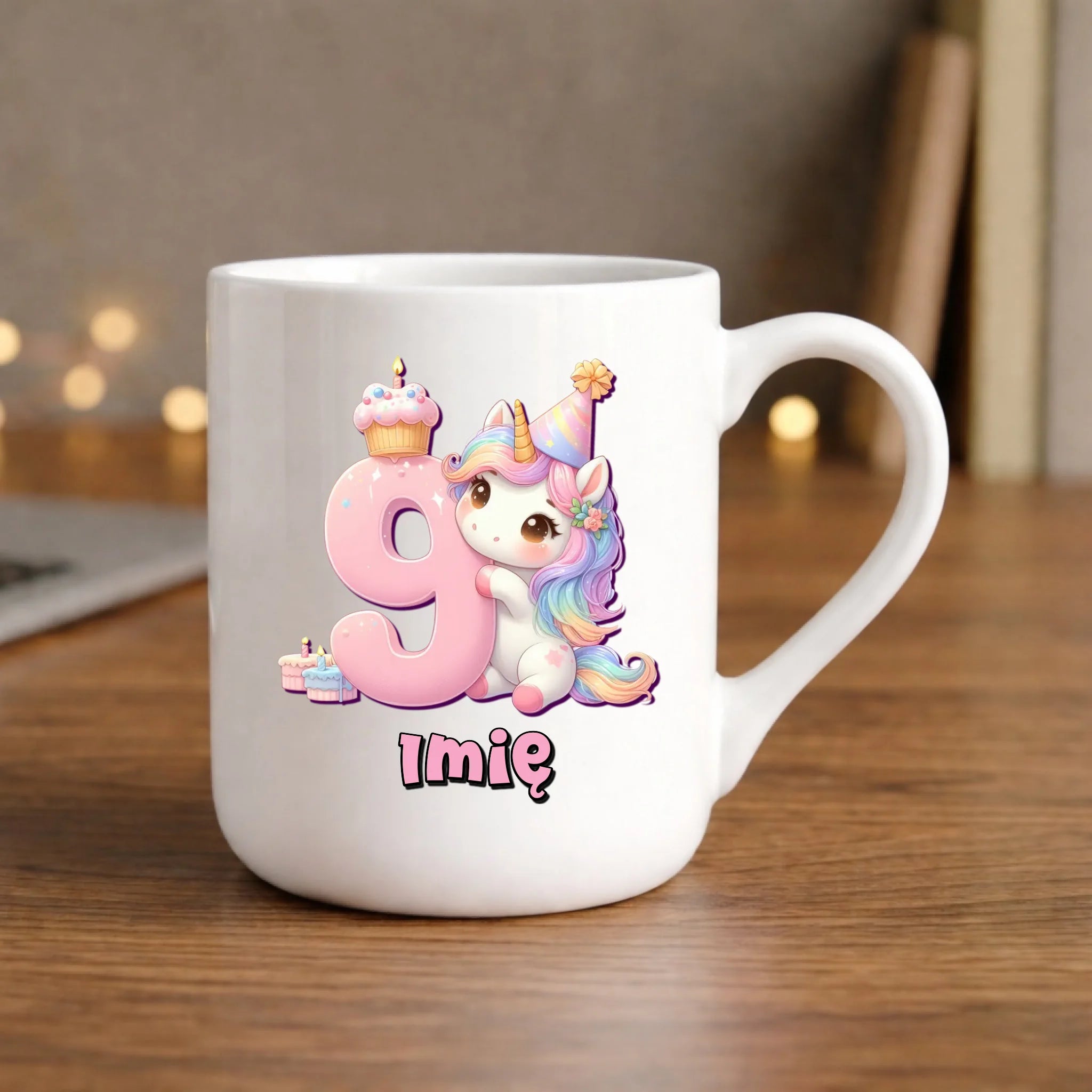Jednorożec | Kubek na 9. urodziny dla dziewczynki U53 - StoryCups.pl
