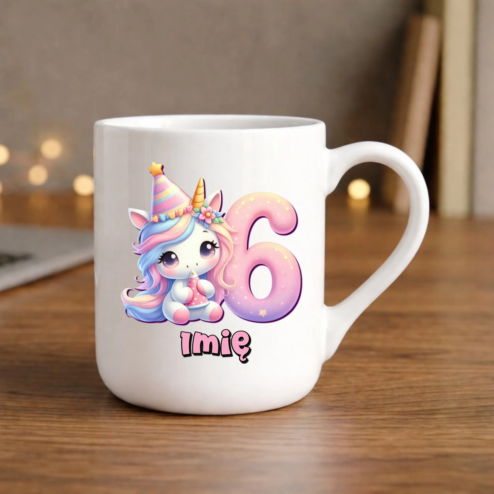 Jednorożec | Kubek na 6. urodziny dla dziewczynki U50 - StoryCups.pl