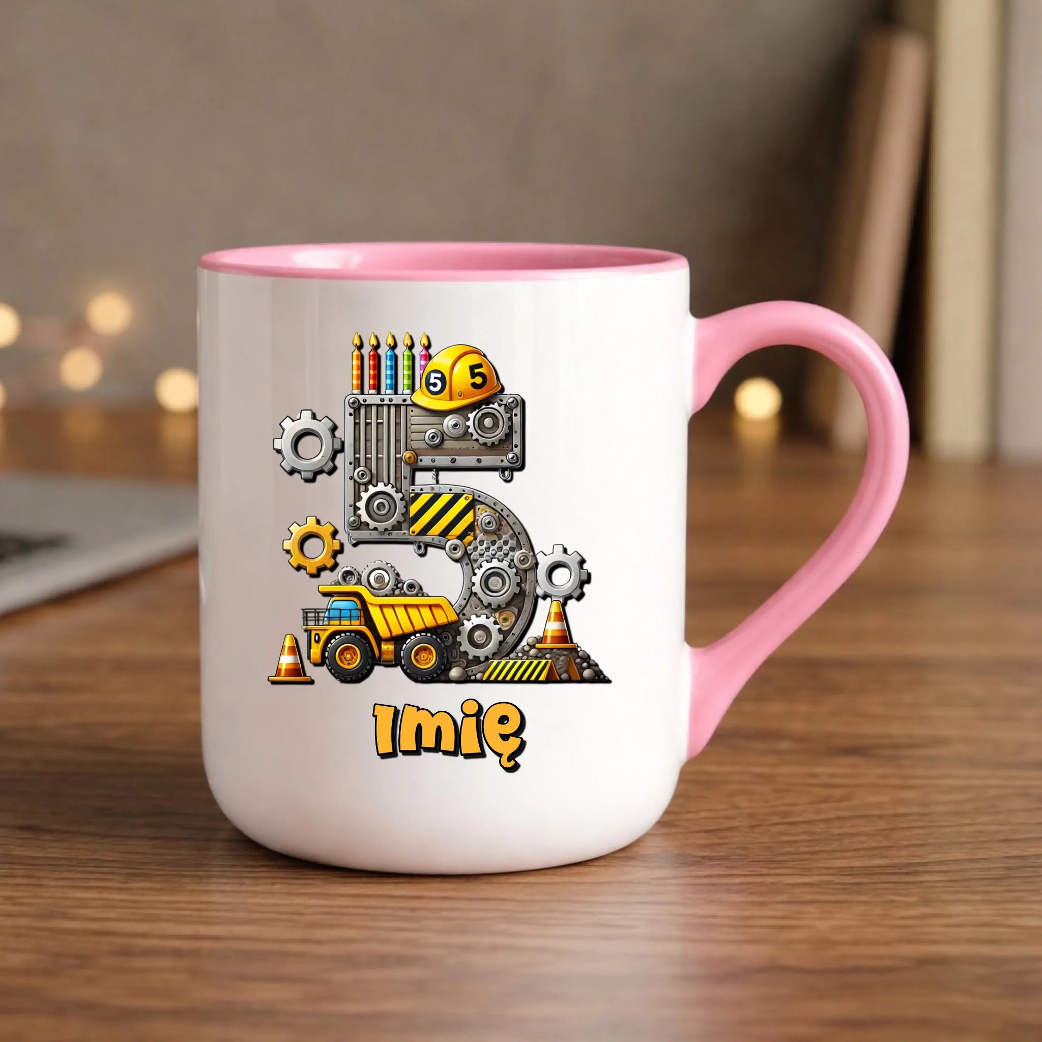Koparka, konstrukcja | Kubek na 5. urodziny dla chłopca U39 - StoryCups.pl