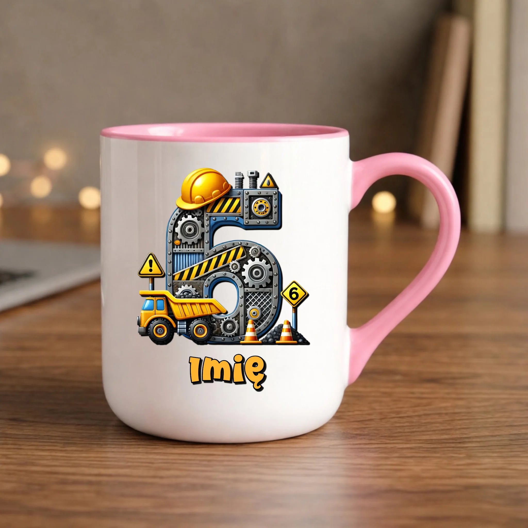 Koparka, konstrukcja | Kubek na 6. urodziny dla chłopca U40 - StoryCups.pl