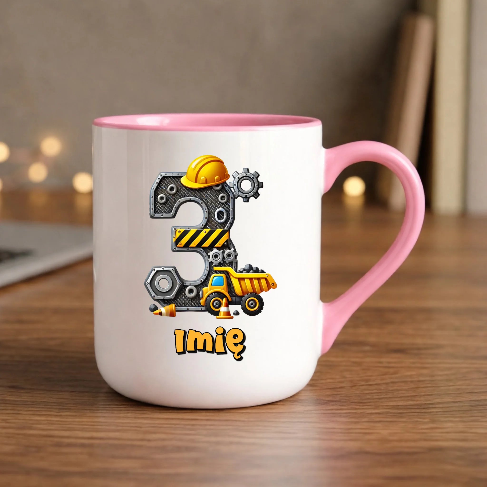 Koparka, konstrukcja | Kubek na 3. urodziny dla chłopca U37 - StoryCups.pl