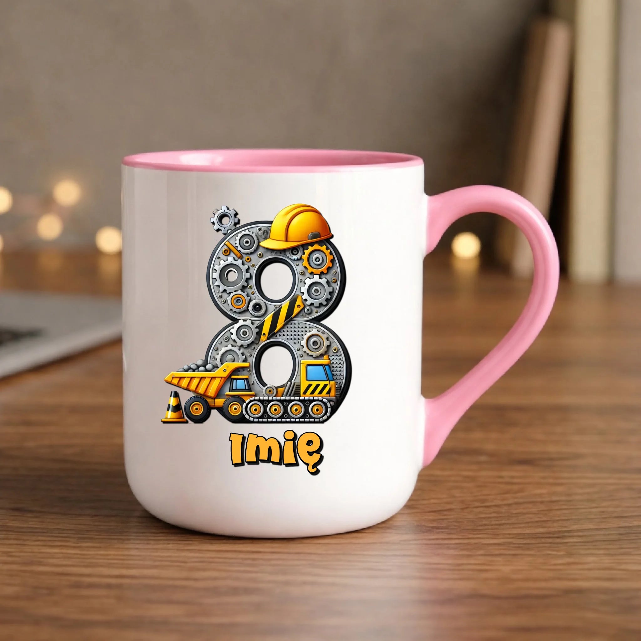 Koparka, konstrukcja | Kubek na 8. urodziny dla chłopca U42 - StoryCups.pl
