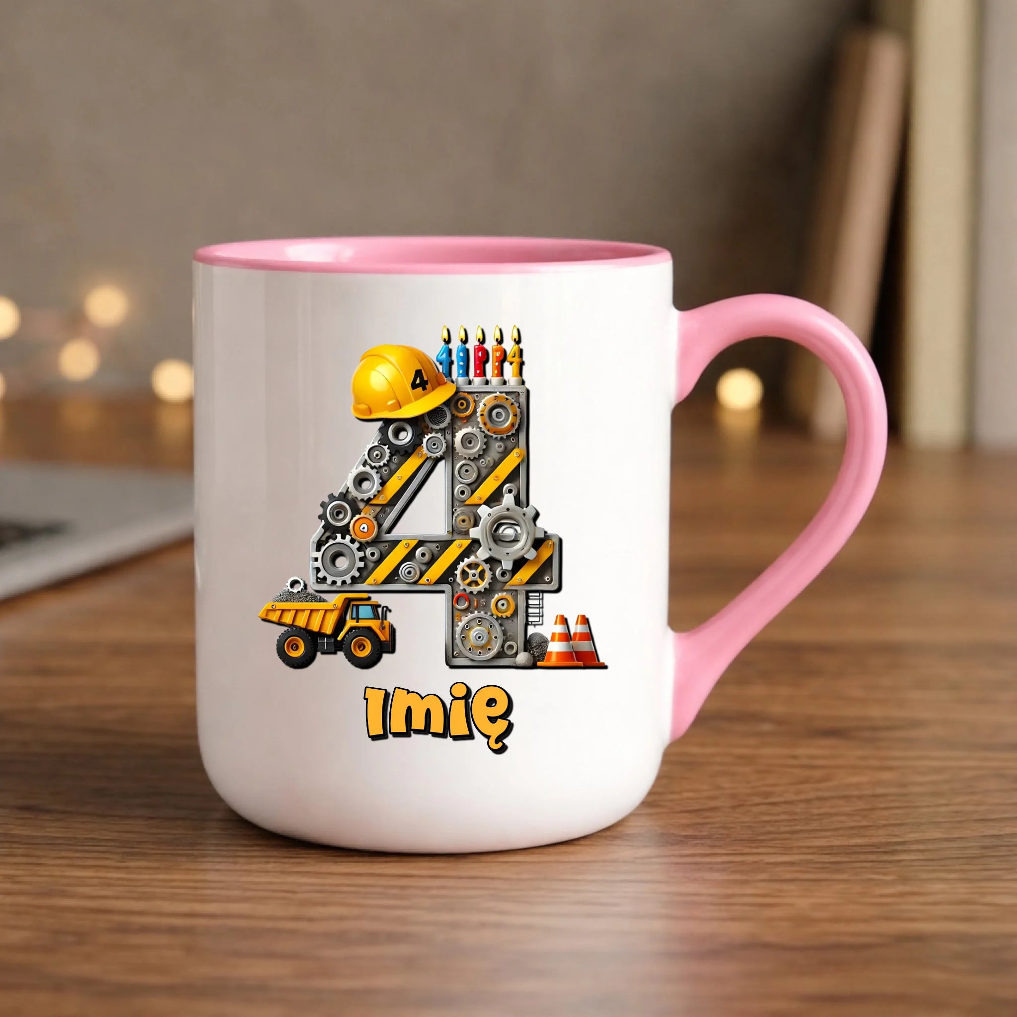 Koparka, konstrukcja | Kubek na 4. urodziny dla chłopca U38 - StoryCups.pl