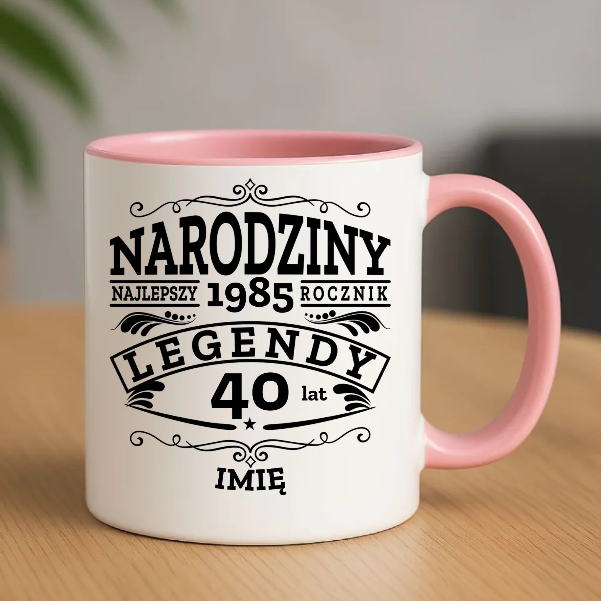 Urodzinowy różowy kubek z nadrukiem prezent na URODZINY