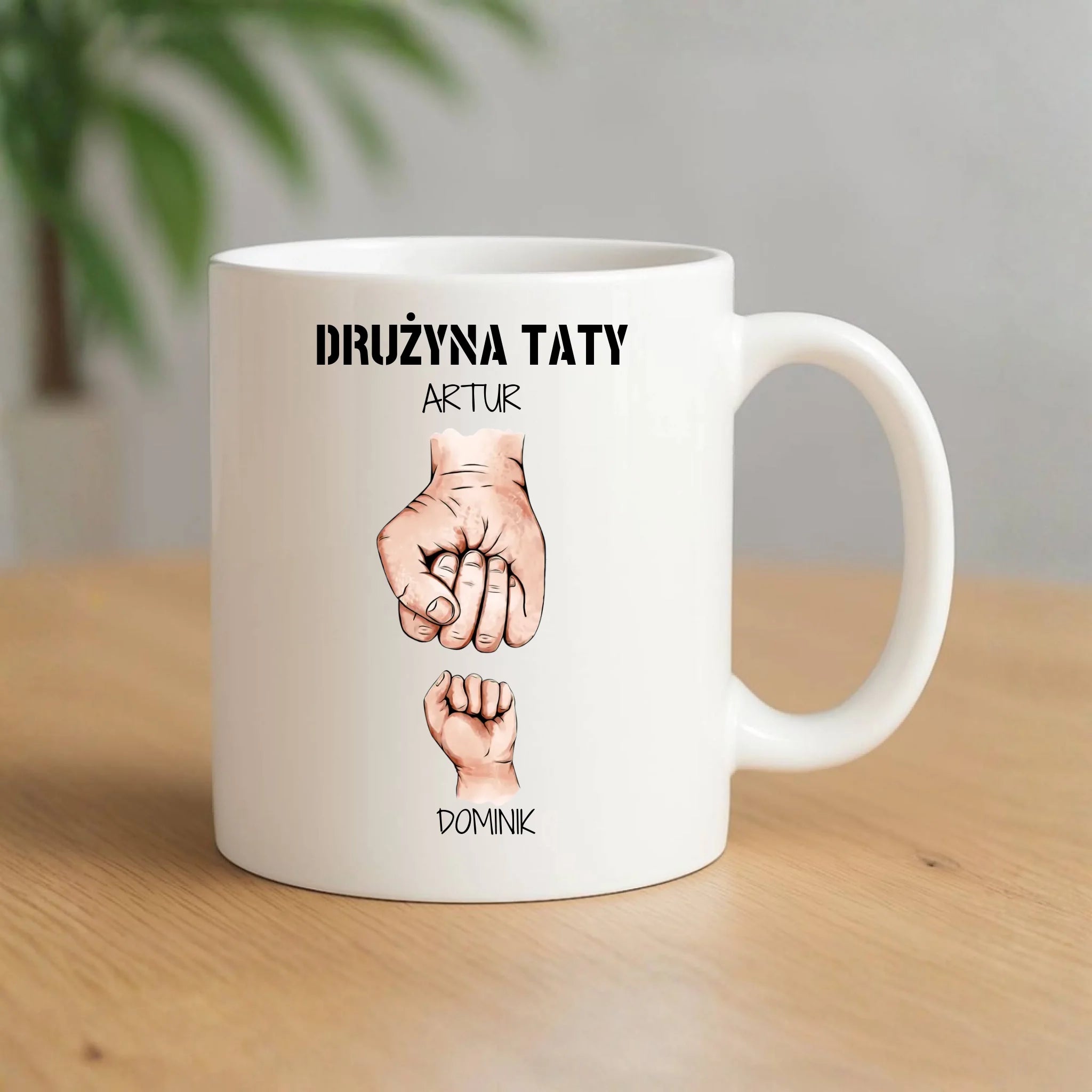 Kubek dla taty - Drużyna taty 1-6 imion dzieci - personalizowany DT01 - StoryCups.pl