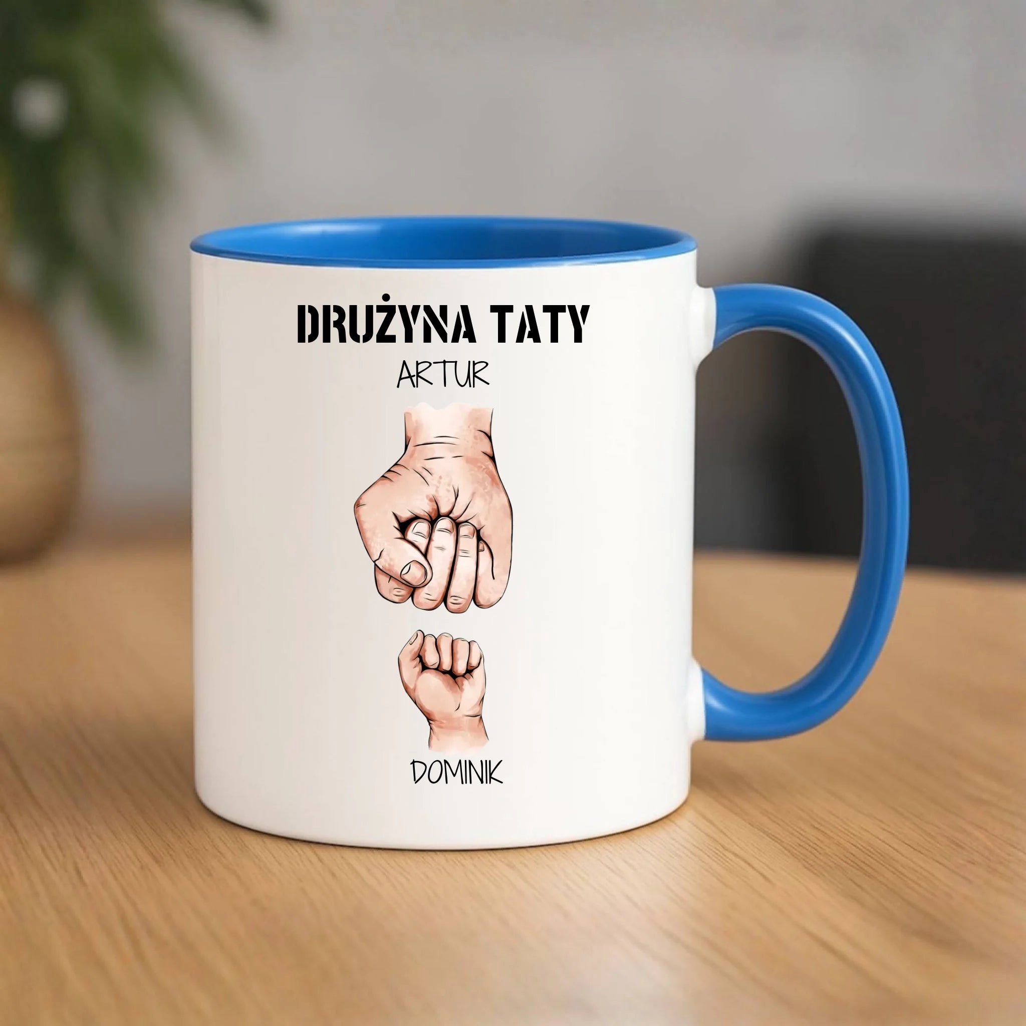 Kubek dla taty - Drużyna taty 1-6 imion dzieci - personalizowany DT01 - StoryCups.pl