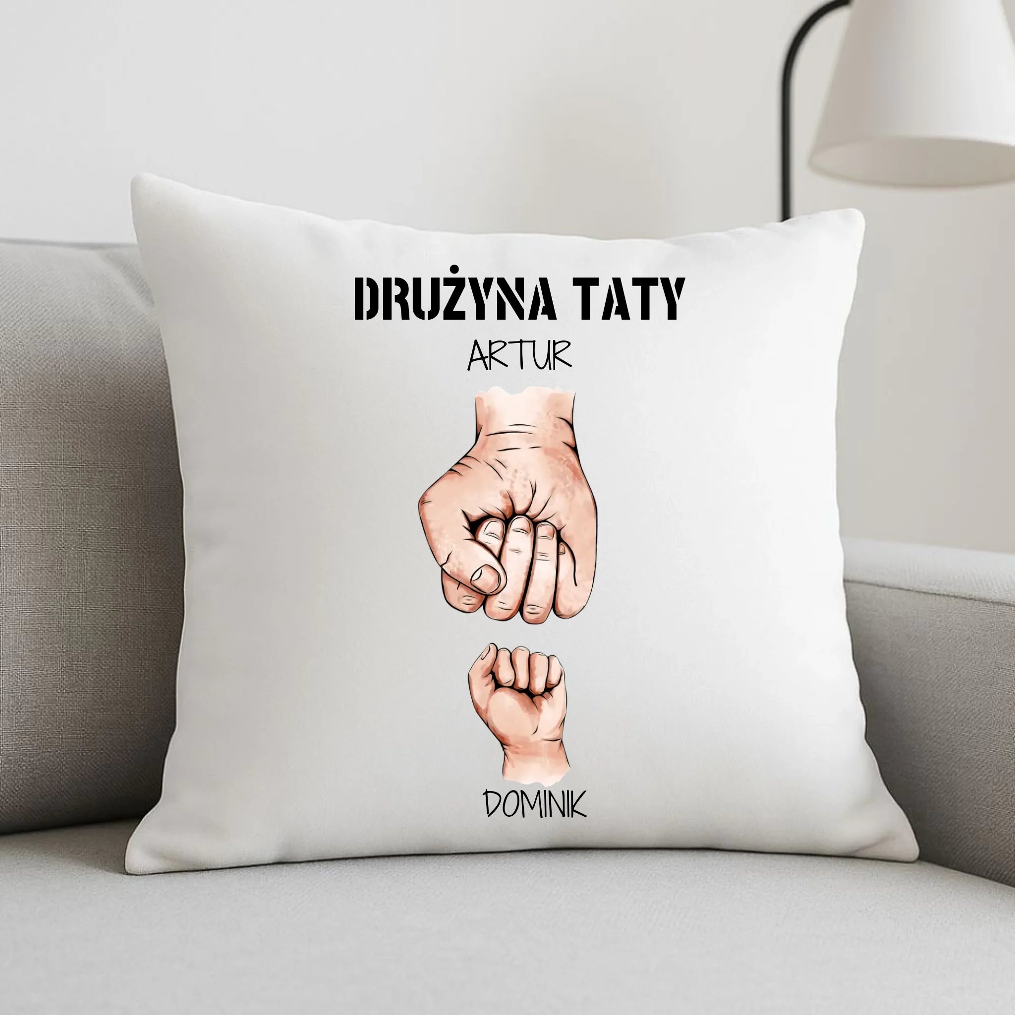 Poduszka dla taty - Drużyna taty 1-6 imion dzieci - personalizowana DT01 - StoryCups.pl