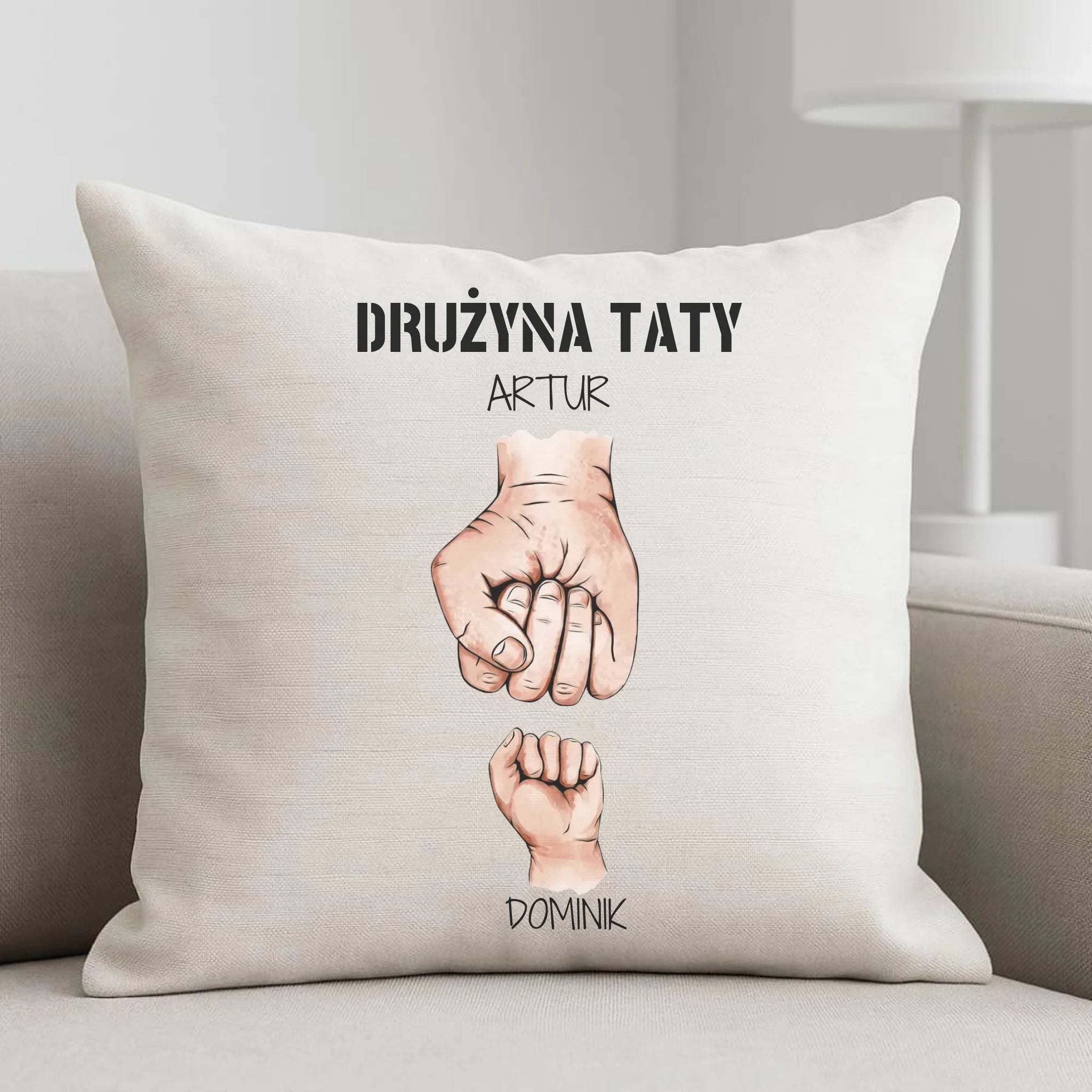 Poduszka dla taty - Drużyna taty 1-6 imion dzieci - personalizowana DT01 - StoryCups.pl