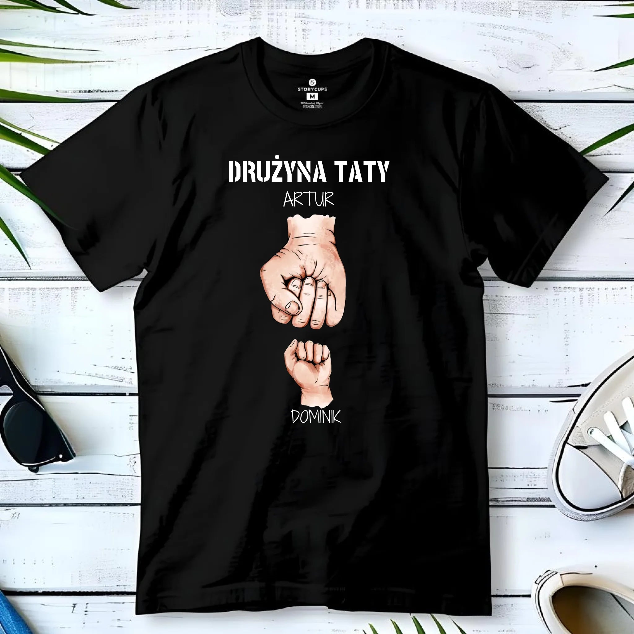 Koszulka dla taty - Drużyna taty 1-6 imion dzieci - personalizowana DT01 - StoryCups.pl