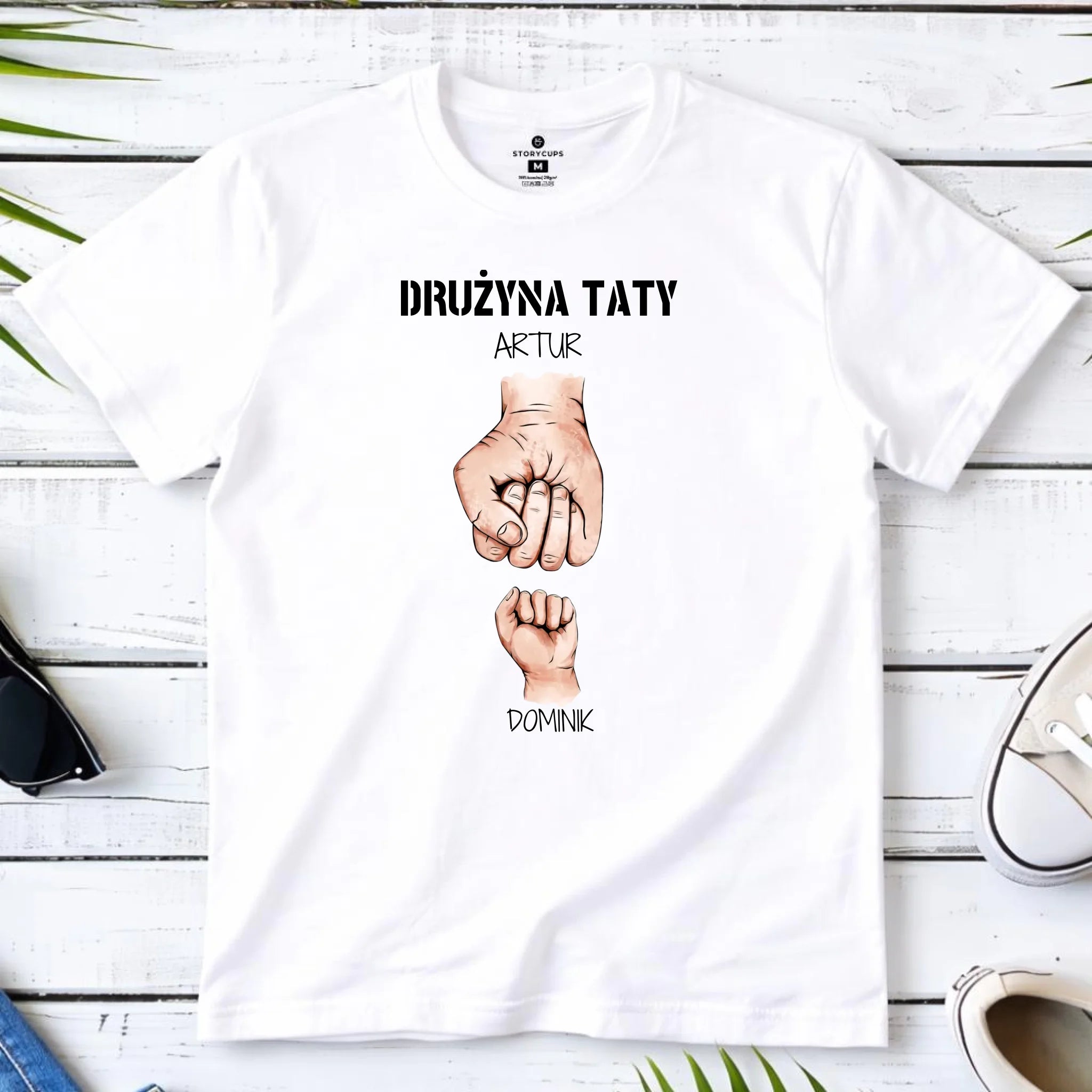 Koszulka dla taty - Drużyna taty 1-6 imion dzieci - personalizowana DT01 - StoryCups.pl