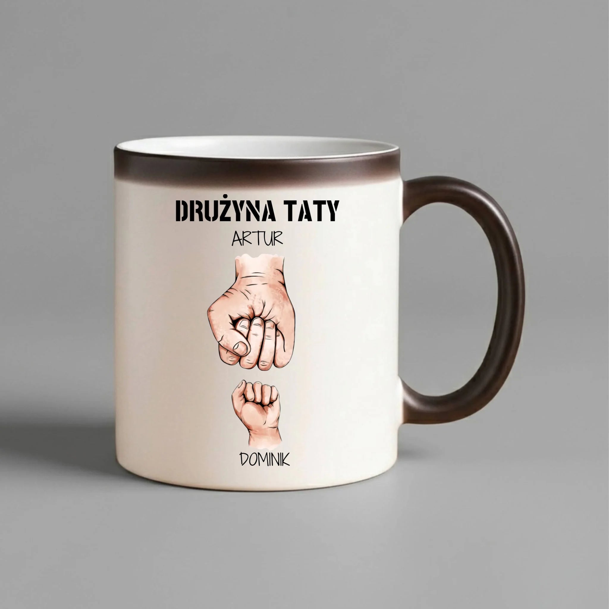 Kubek magiczny dla taty - Drużyna taty 1-6 imion dzieci - personalizowany DT01 - StoryCups.pl