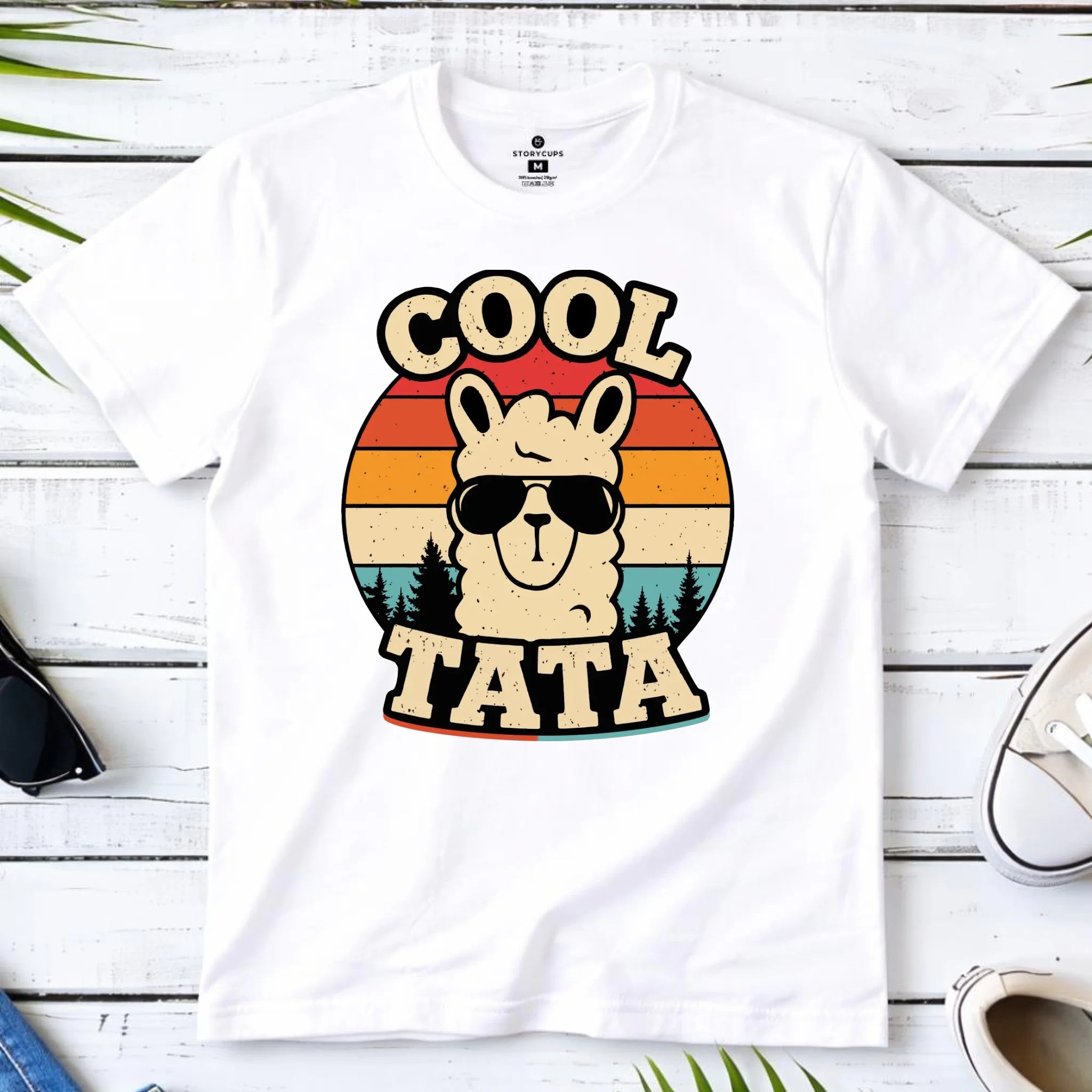 Koszulka dla taty - Lama w okularach Cool tata DT04 - StoryCups.pl