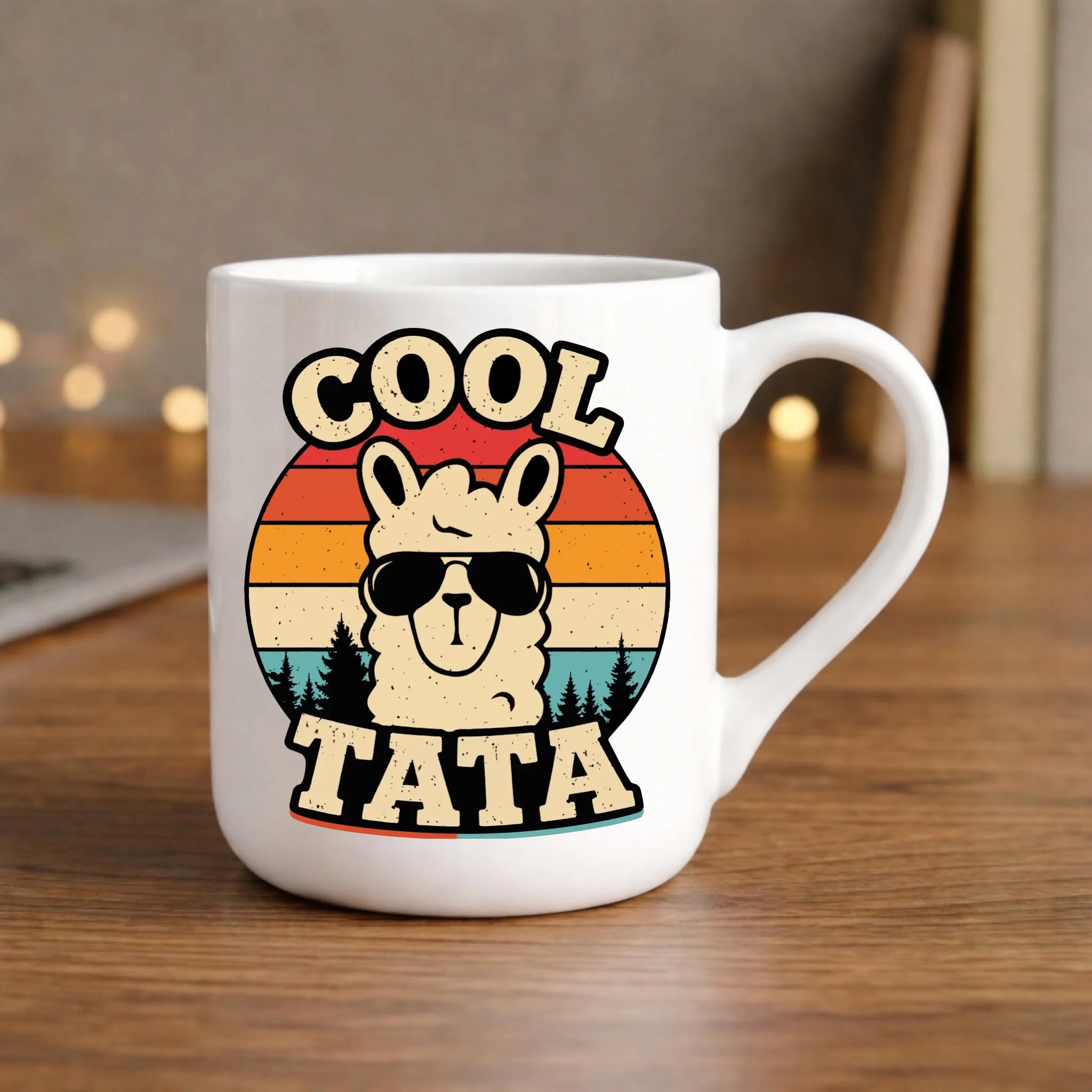 Kubek elegant dla taty - Lama w okularach Cool tata DT04 - StoryCups.pl