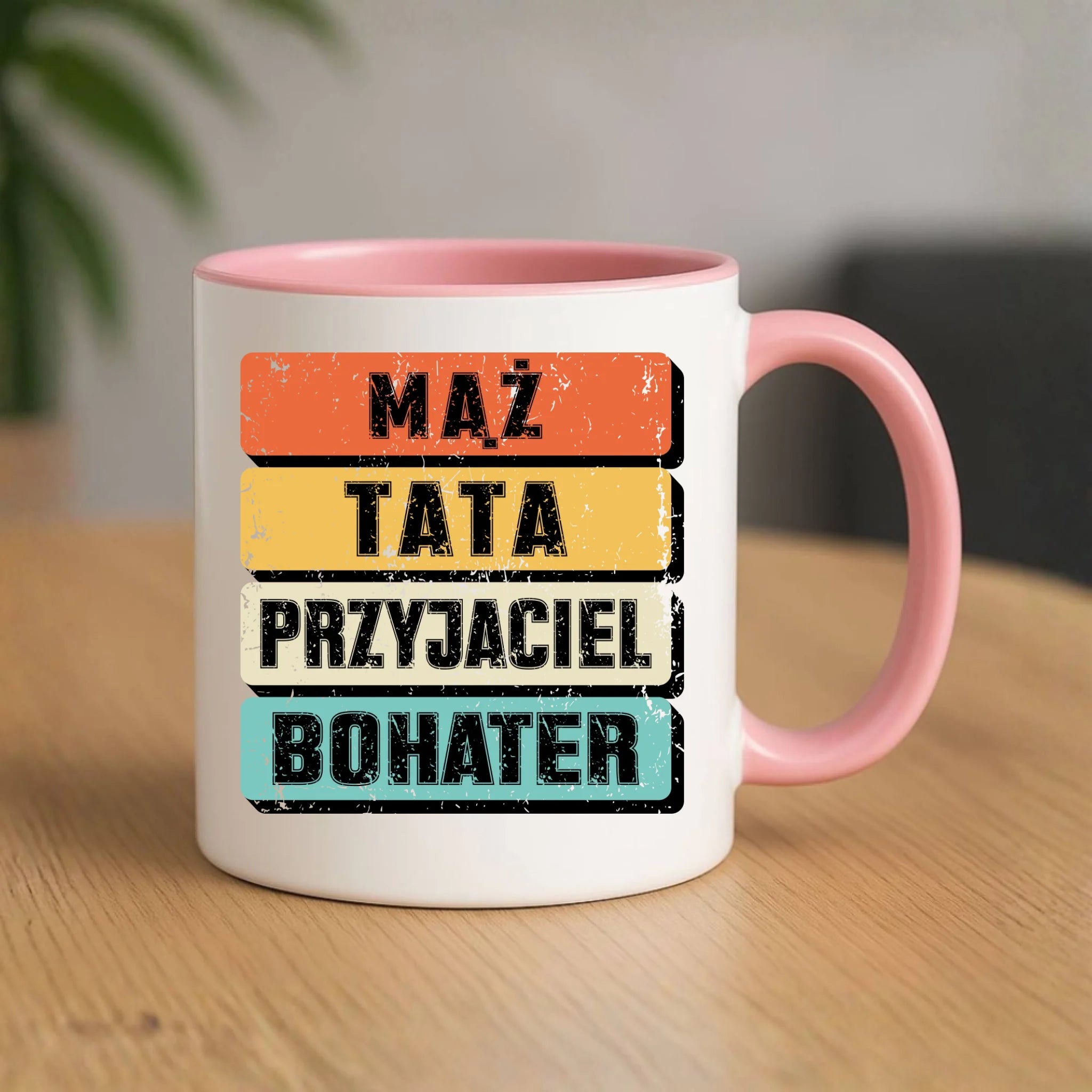 Kubek dla taty - Mąż Tata Przyjaciel Bohater DT05 - StoryCups.pl
