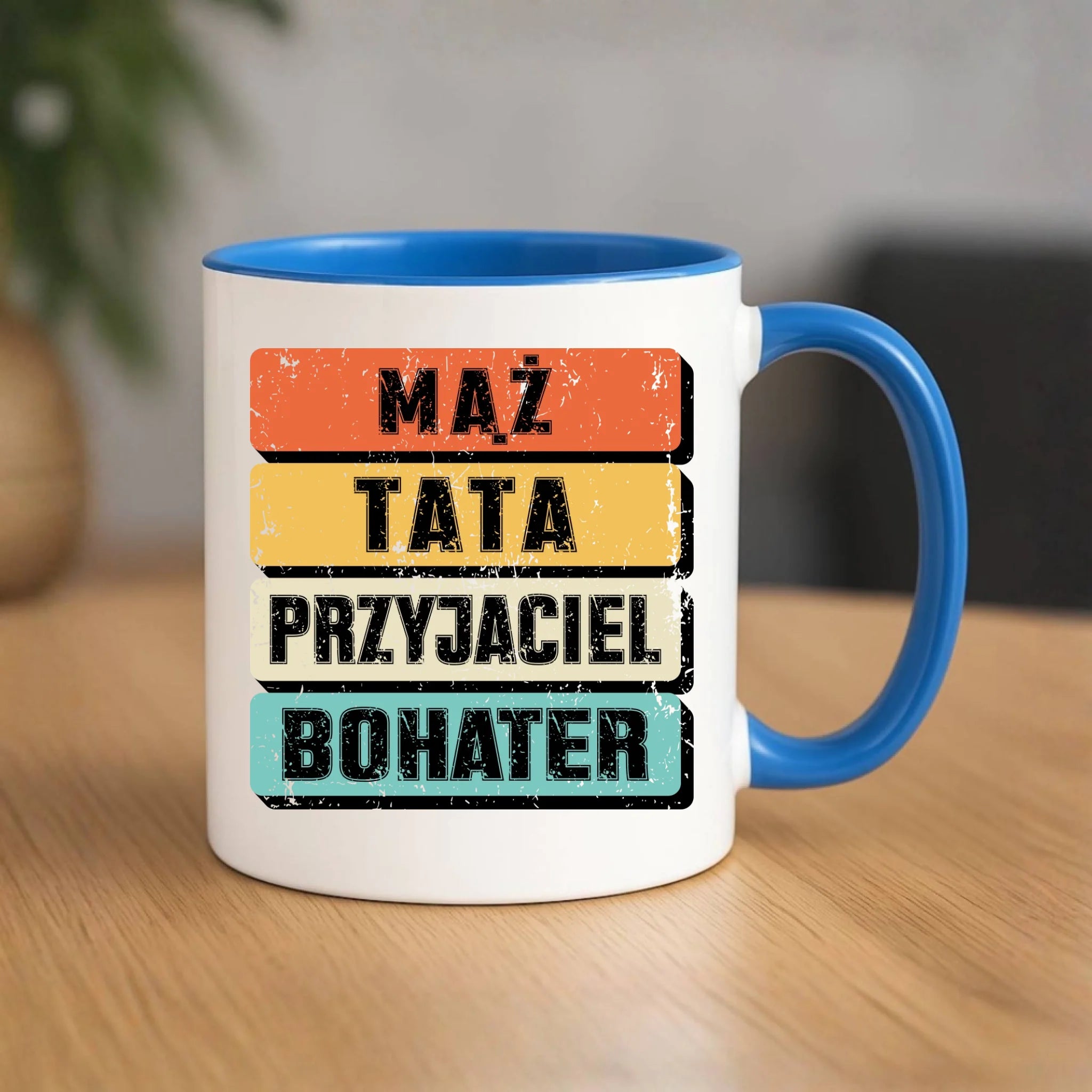 Kubek dla taty - Mąż Tata Przyjaciel Bohater DT05 - StoryCups.pl