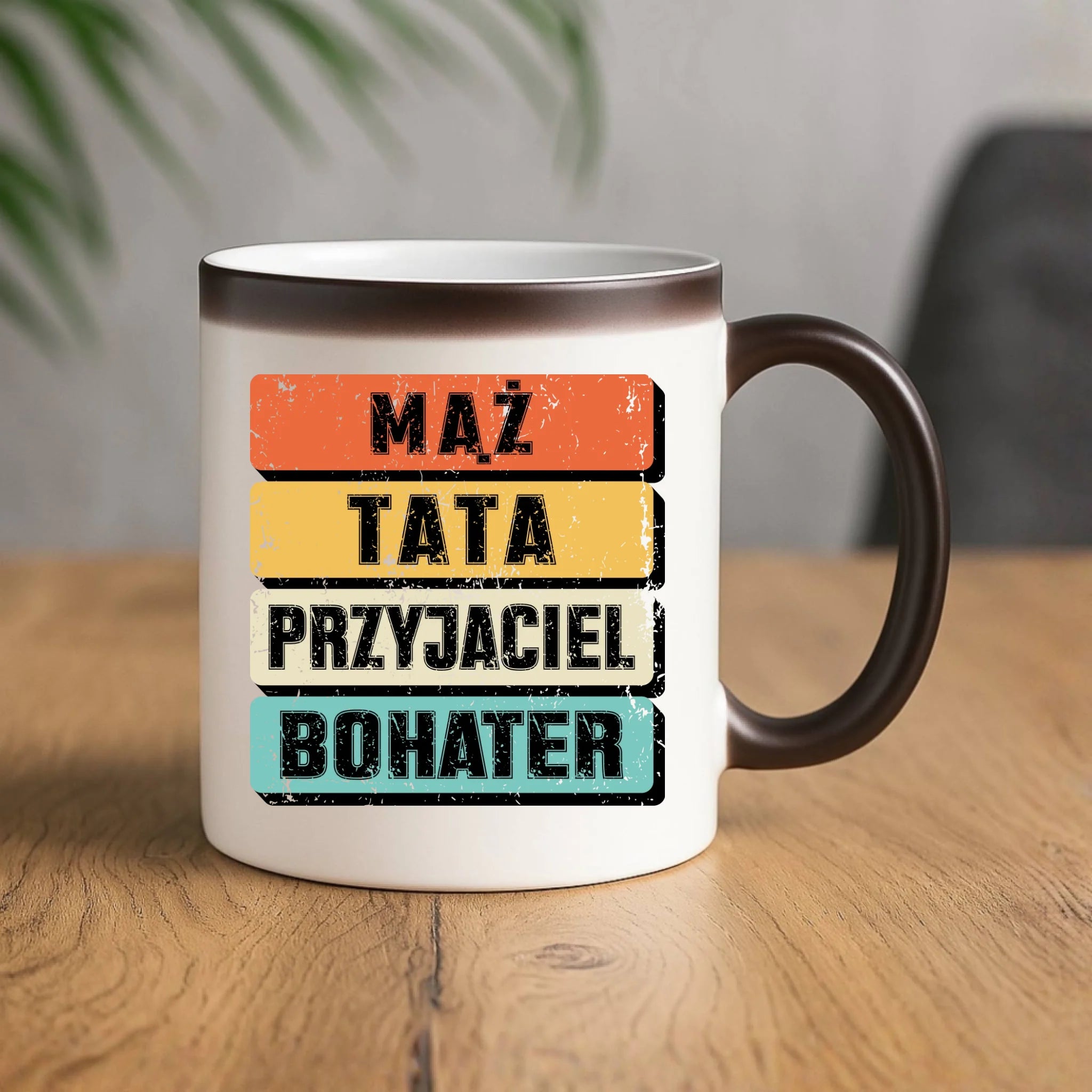 Kubek magiczny dla taty - Mąż Tata Przyjaciel Bohater DT05 - StoryCups.pl