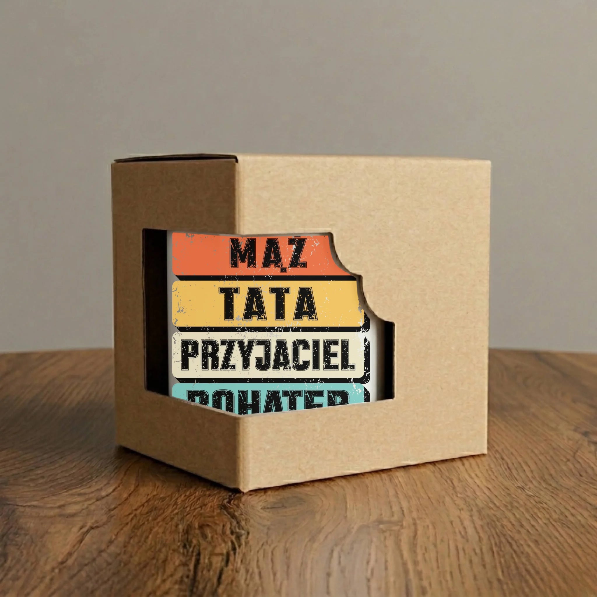 Kubek magiczny dla taty - Mąż Tata Przyjaciel Bohater DT05 - StoryCups.pl