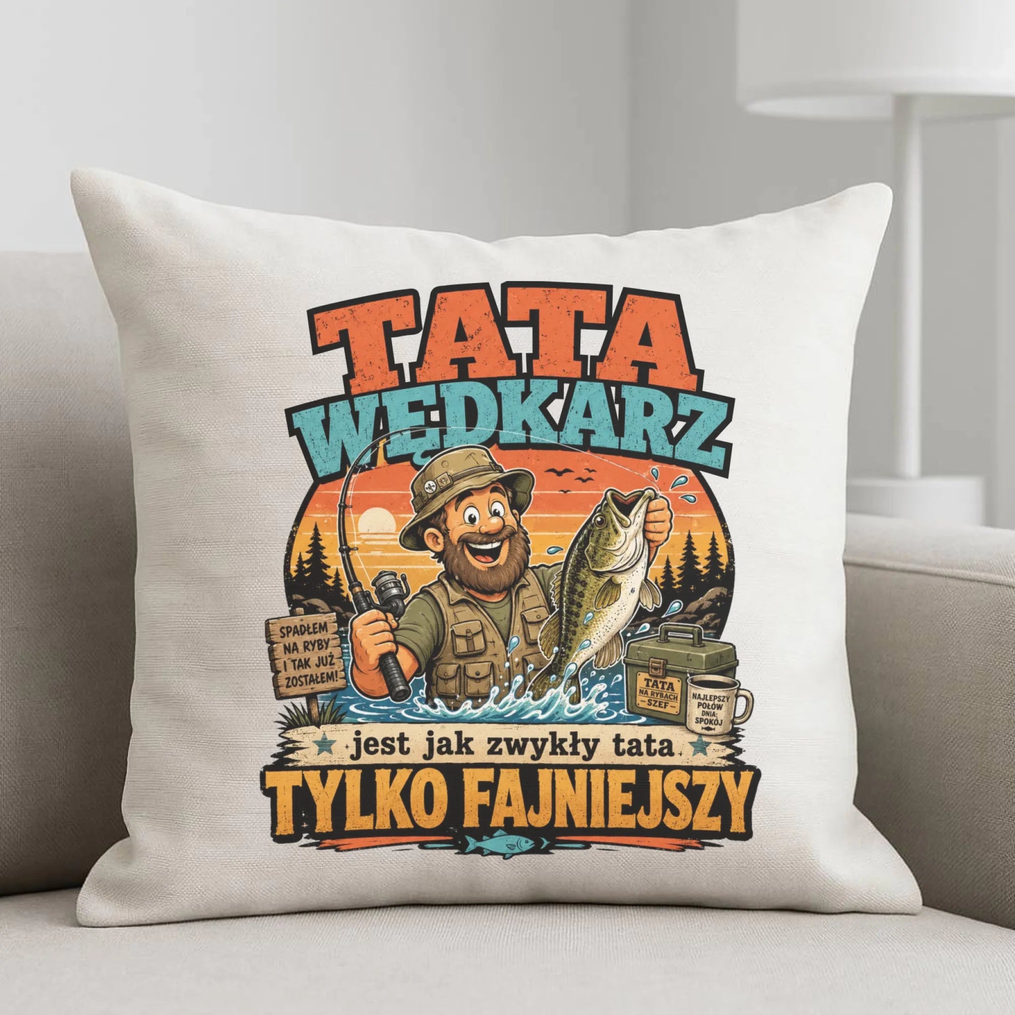 Poduszka dla taty wędkarza - Tata wędkarz DT06 - StoryCups.pl