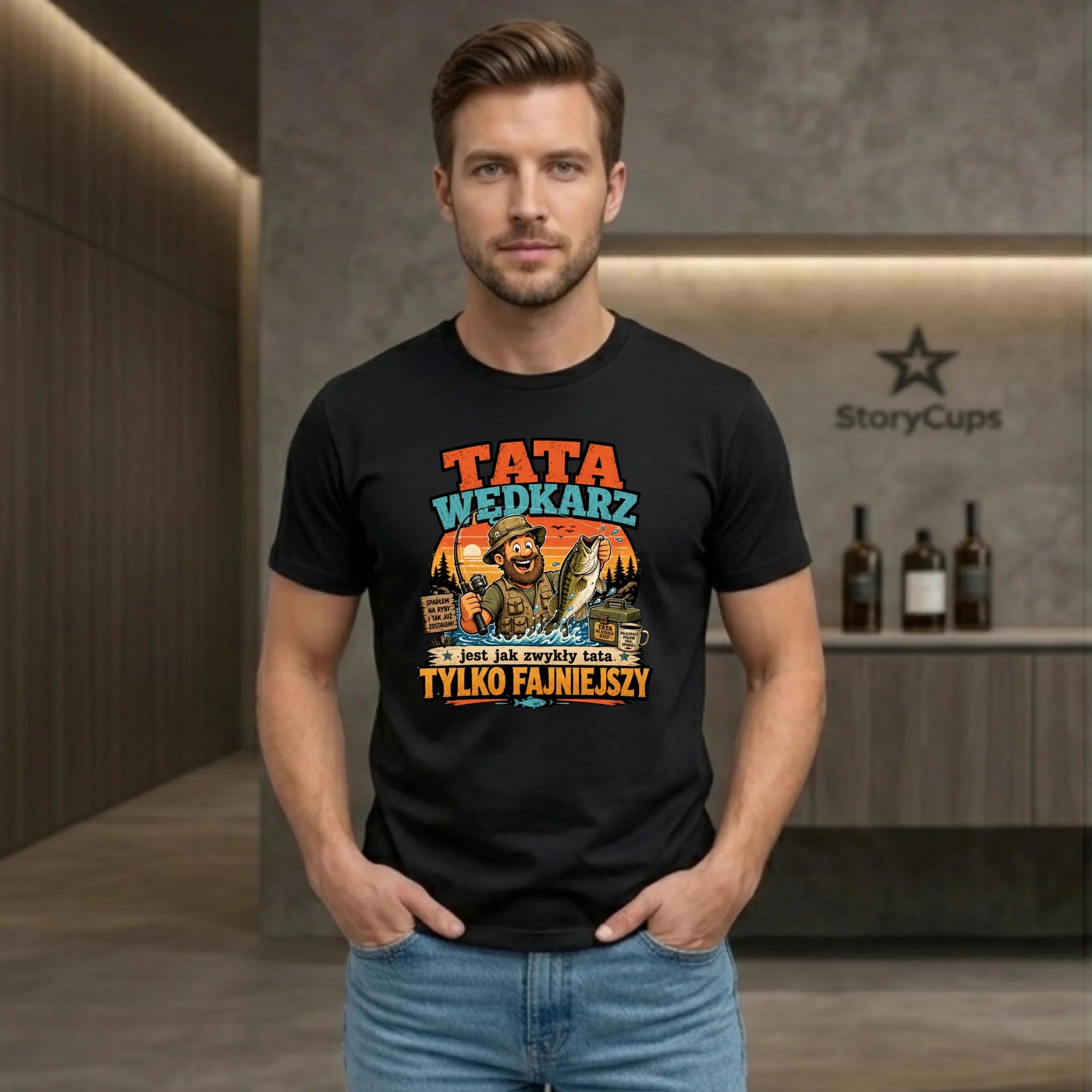 Koszulka dla taty wędkarza - Tata wędkarz DT06 - StoryCups.pl