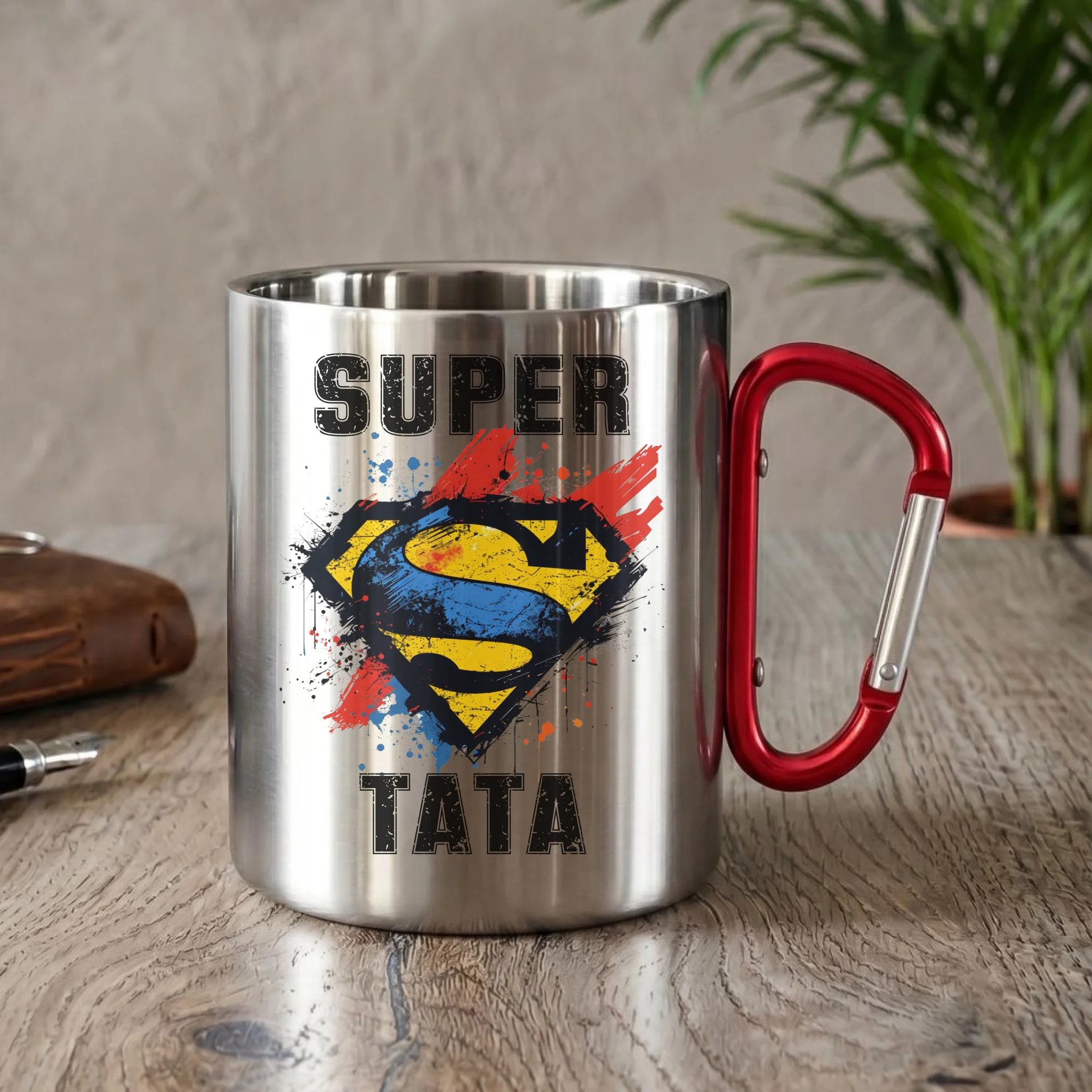 Kubek turystyczny dla taty - Super Tata superbohater DT07 - StoryCups.pl