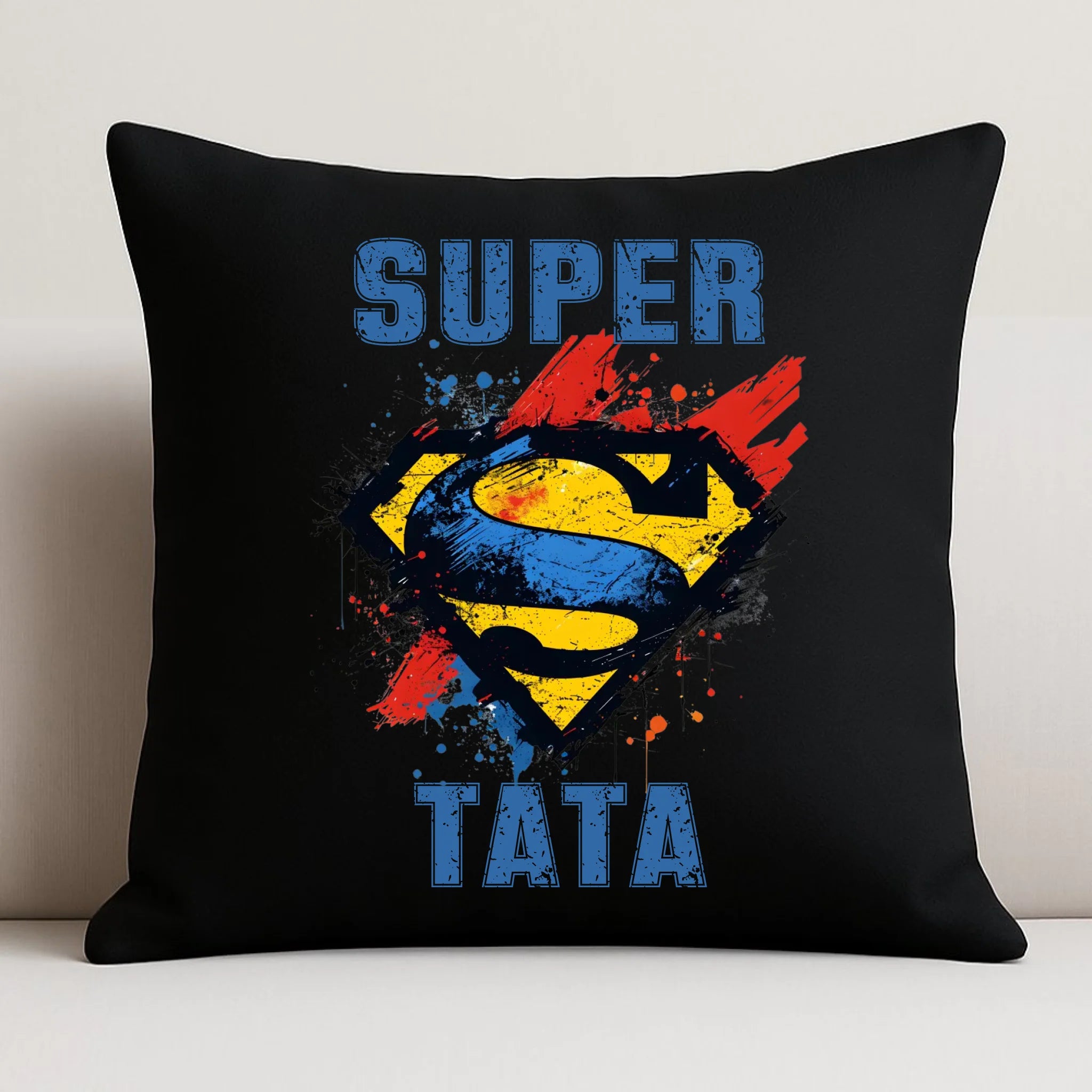 Poduszka dekoracyjna dla taty - Super Tata superbohater DT07 - StoryCups.pl