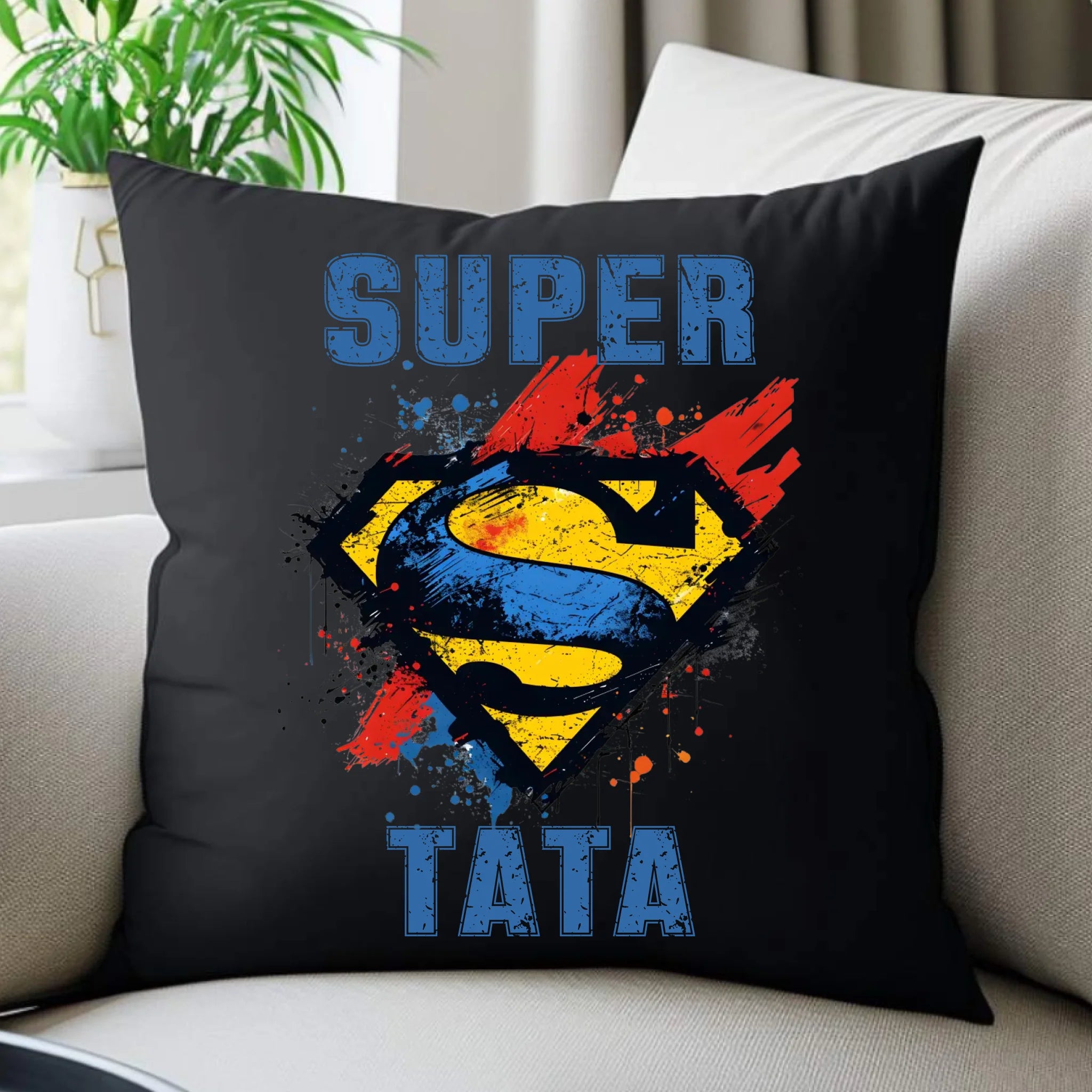 Poduszka dekoracyjna dla taty - Super Tata superbohater DT07 - StoryCups.pl