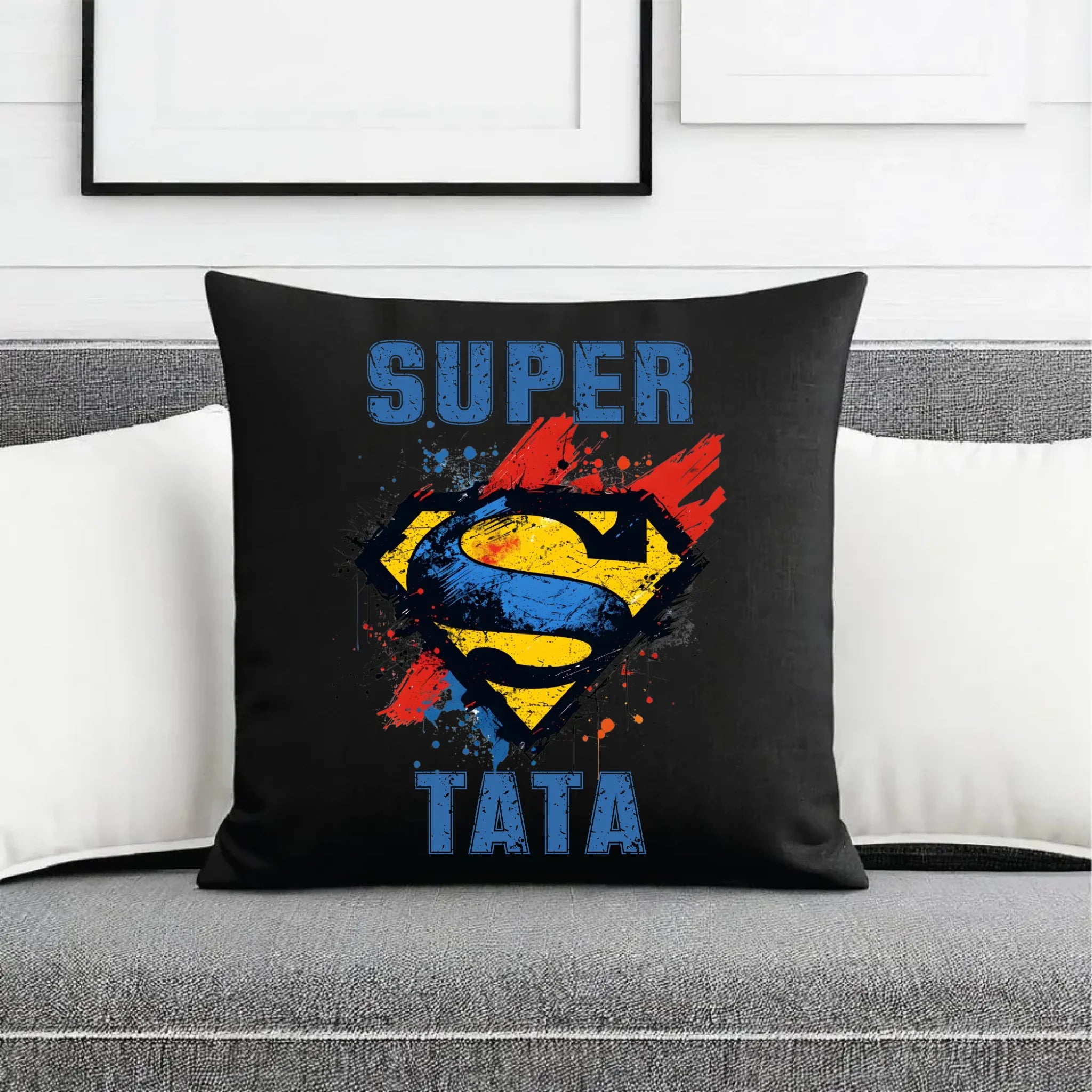 Poduszka dekoracyjna dla taty - Super Tata superbohater DT07 - StoryCups.pl