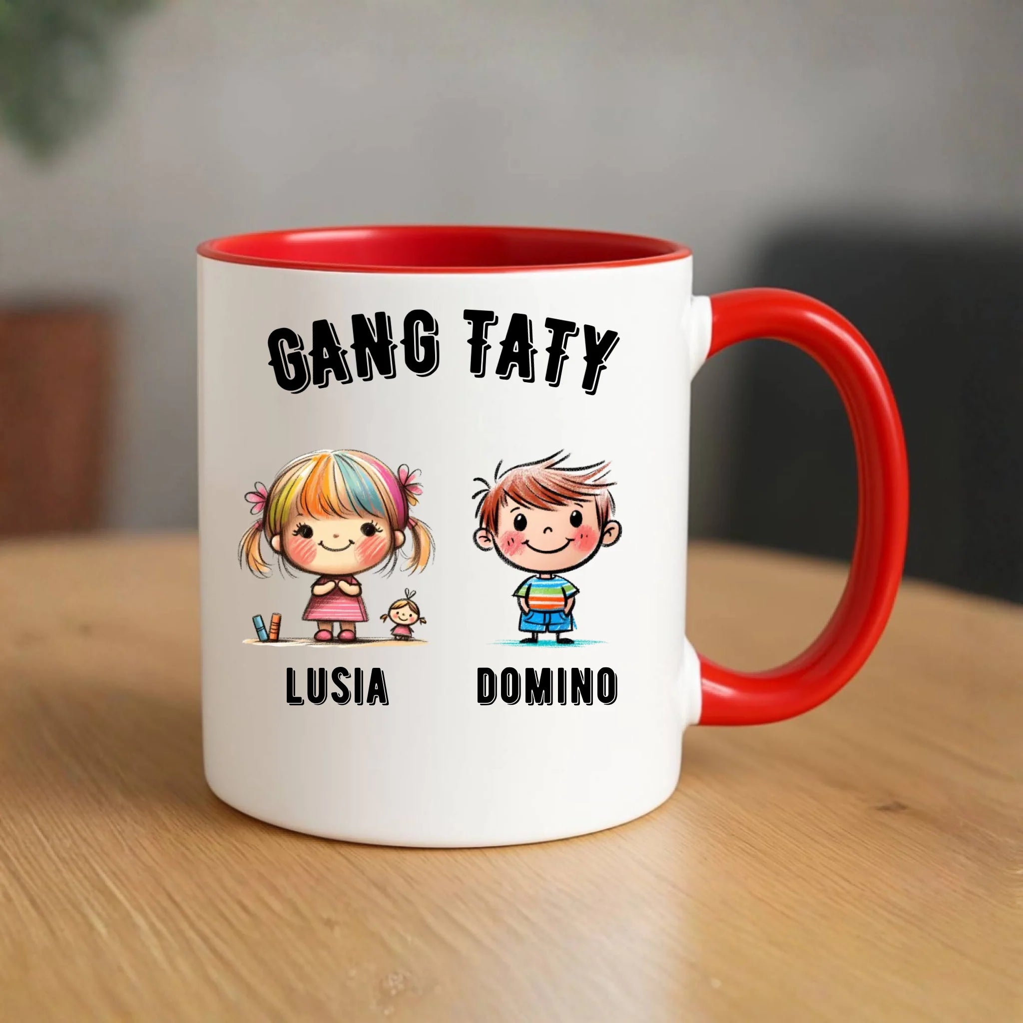 Kubek dla taty z imionami dzieci - Gang taty - personalizowany DT09 - StoryCups.pl