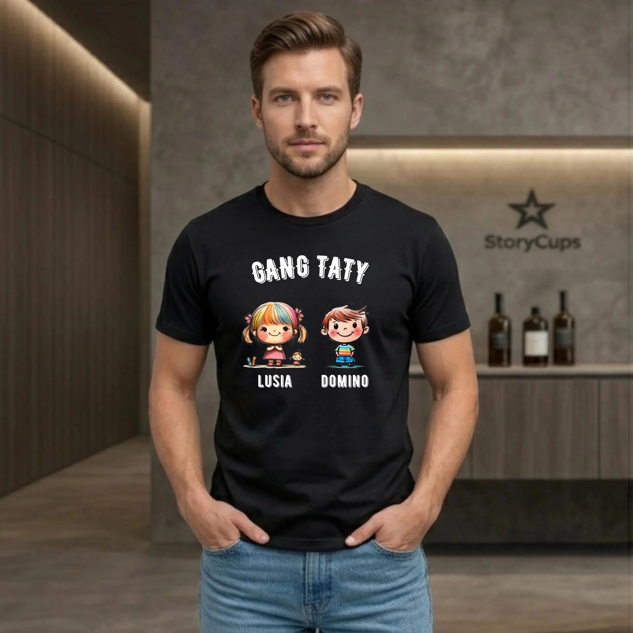 Koszulka dla taty z imionami dzieci - Gang taty - personalizowana DT09 - StoryCups.pl