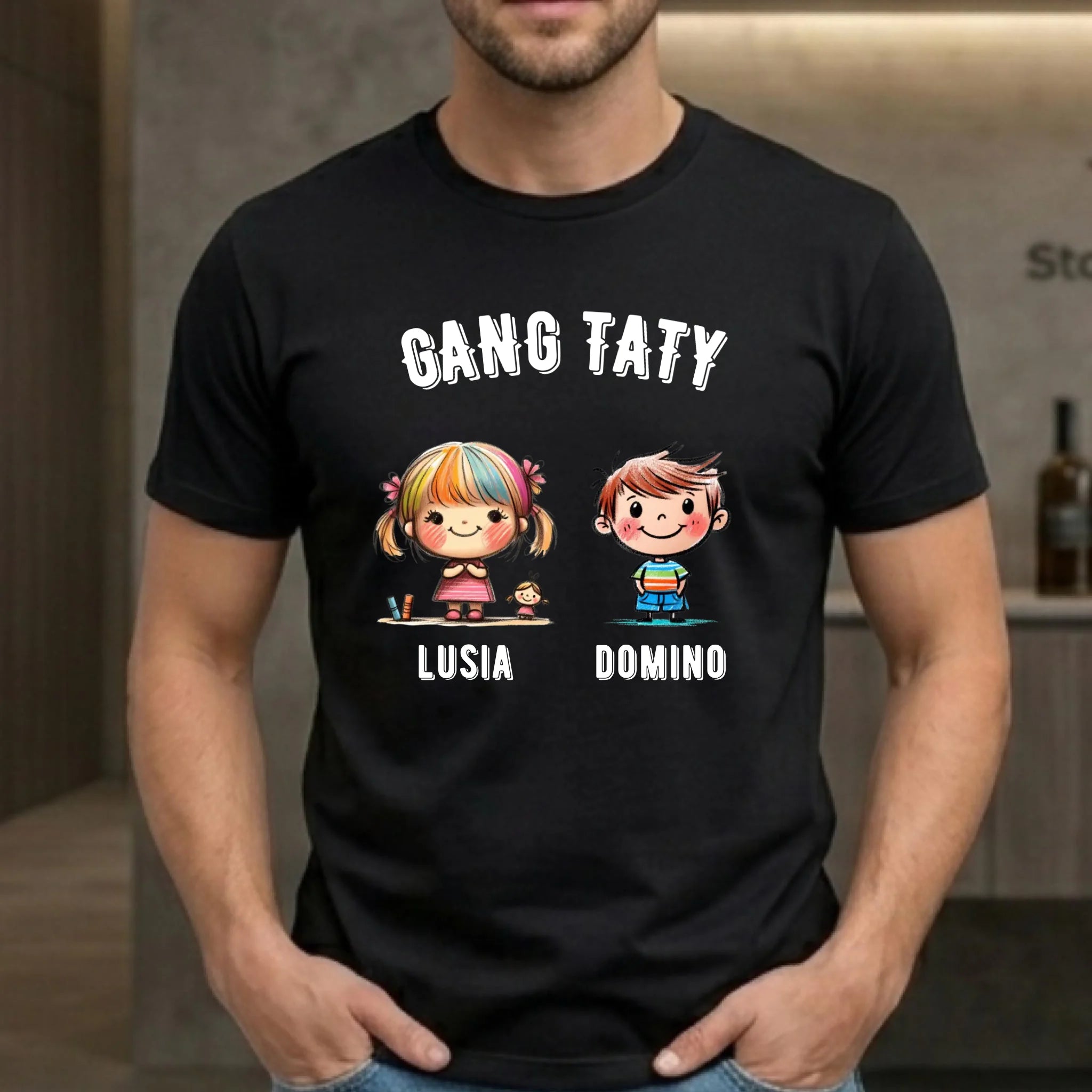 Koszulka dla taty z imionami dzieci - Gang taty - personalizowana DT09 - StoryCups.pl