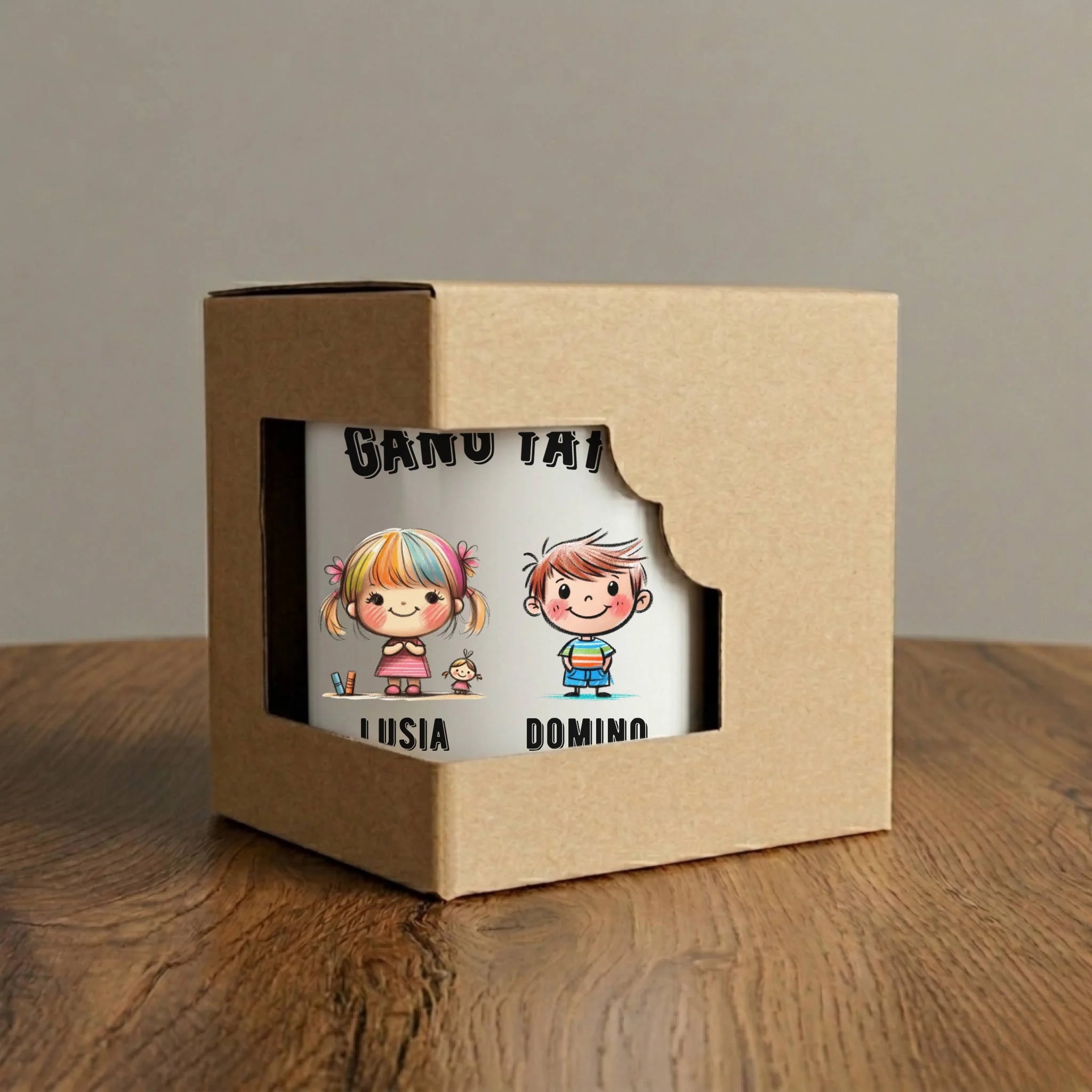 Kubek magiczny dla taty z imionami dzieci - Gang taty - personalizowany DT09 - StoryCups.pl