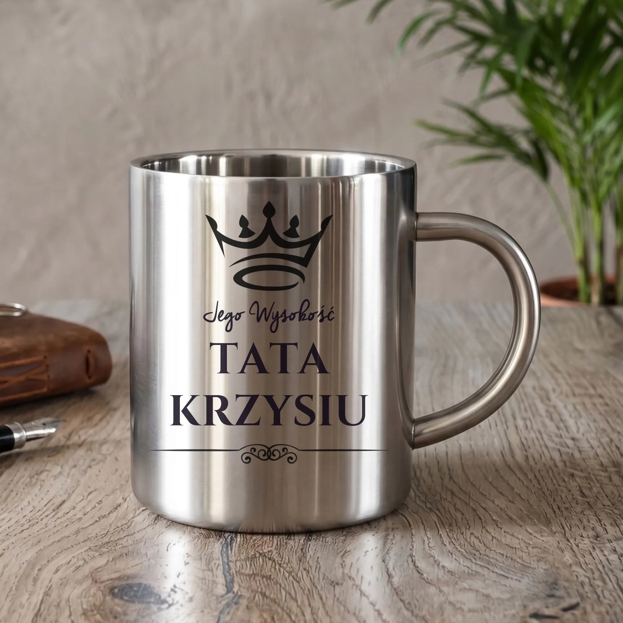 Kubek turystyczny dla taty - Jego Wysokość Tata - personalizowany DT11 - StoryCups.pl