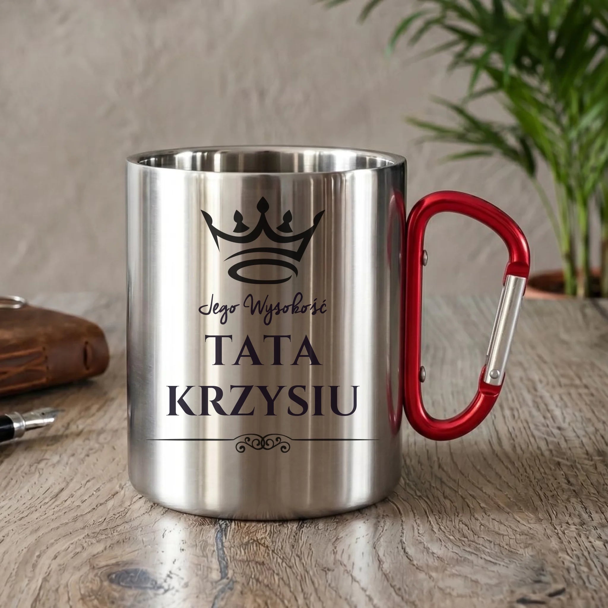 Kubek turystyczny dla taty - Jego Wysokość Tata - personalizowany DT11 - StoryCups.pl