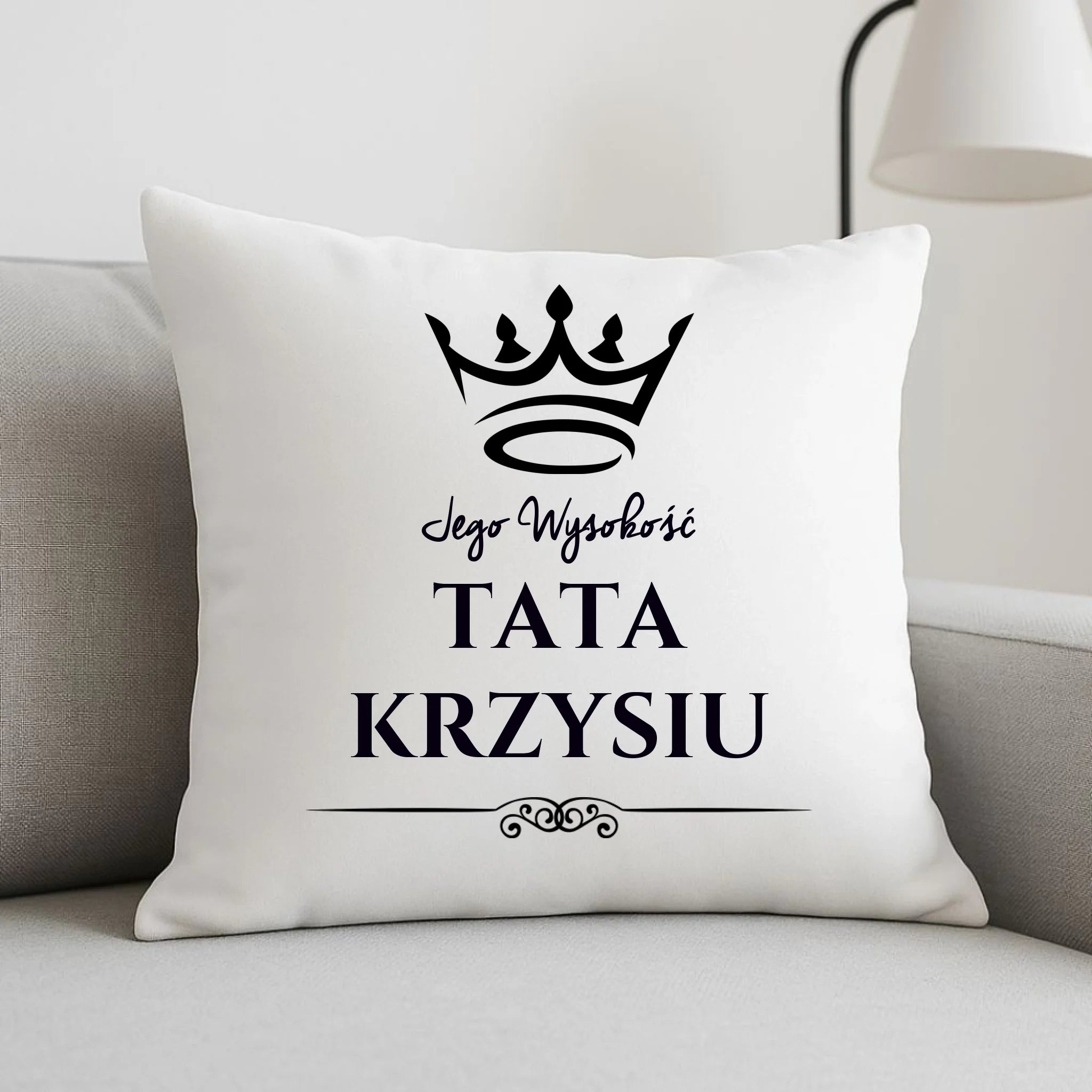 Poduszka dla taty - Jego Wysokość Tata - personalizowana DT11 - StoryCups.pl