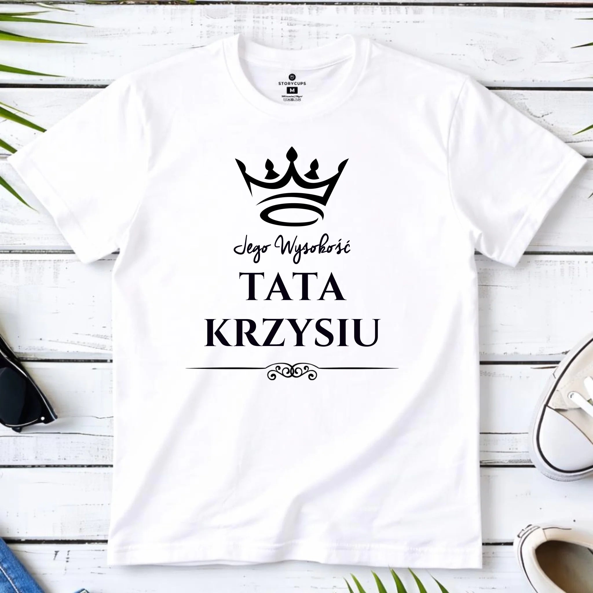 Koszulka dla taty - Jego Wysokość Tata - personalizowana DT11 - StoryCups.pl