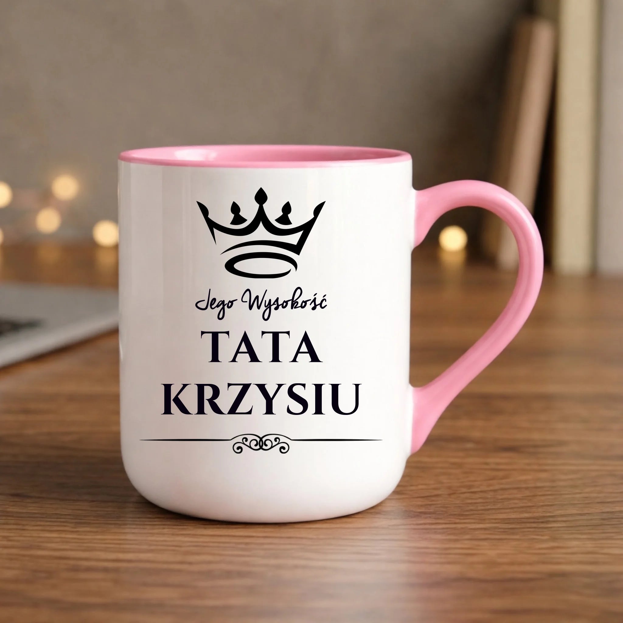 Kubek elegant dla taty - Jego Wysokość Tata - personalizowany DT11 - StoryCups.pl