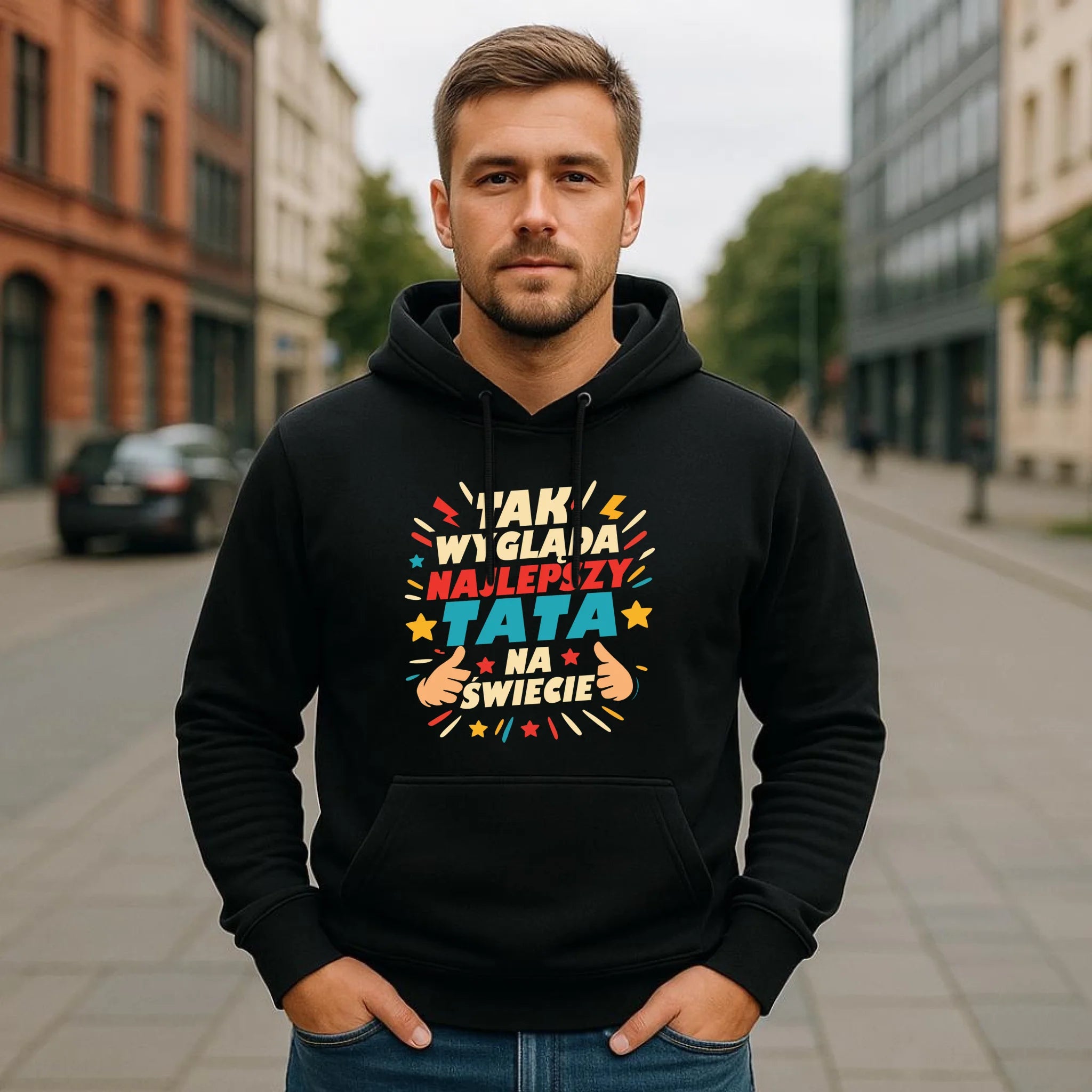 Bluza z kapturem dla taty - Tak wygląda najlepszy tata na świecie DT08 - StoryCups.pl