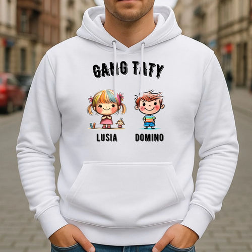 Bluza z kapturem dla taty z imionami dzieci - Gang taty - personalizowana DT09 - StoryCups.pl