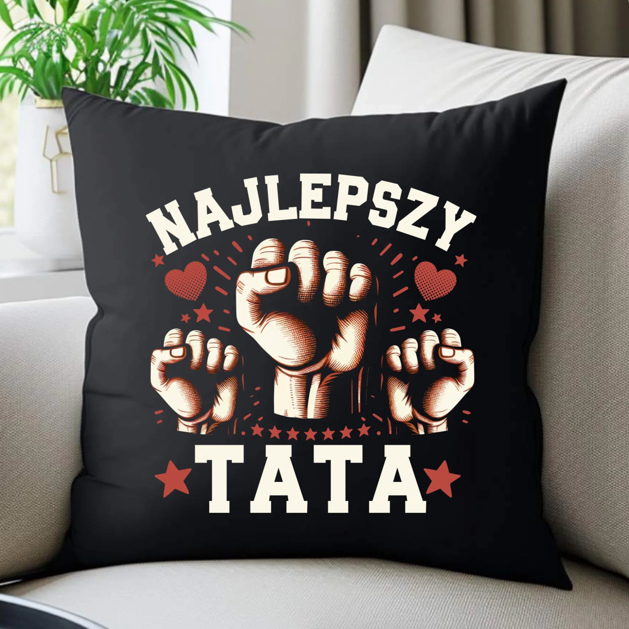 Poduszka dekoracyjna dla taty - Najlepszy tata DT12 - StoryCups.pl
