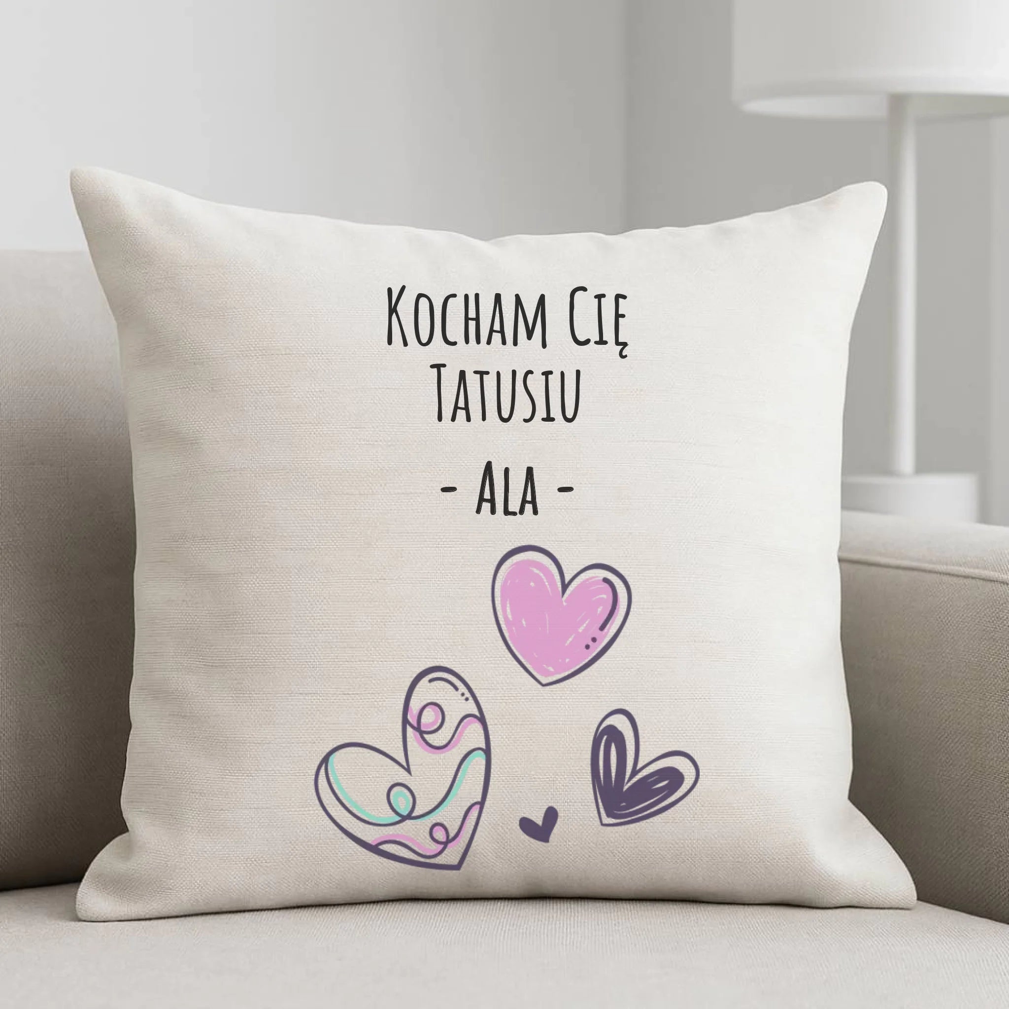 Poduszka dla taty - Kocham Cię Tatusiu - personalizowana DT13 - StoryCups.pl