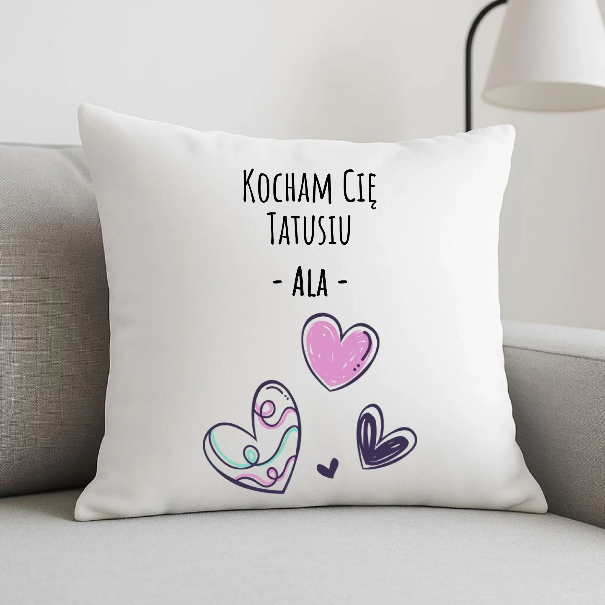 Poduszka dla taty - Kocham Cię Tatusiu - personalizowana DT13 - StoryCups.pl