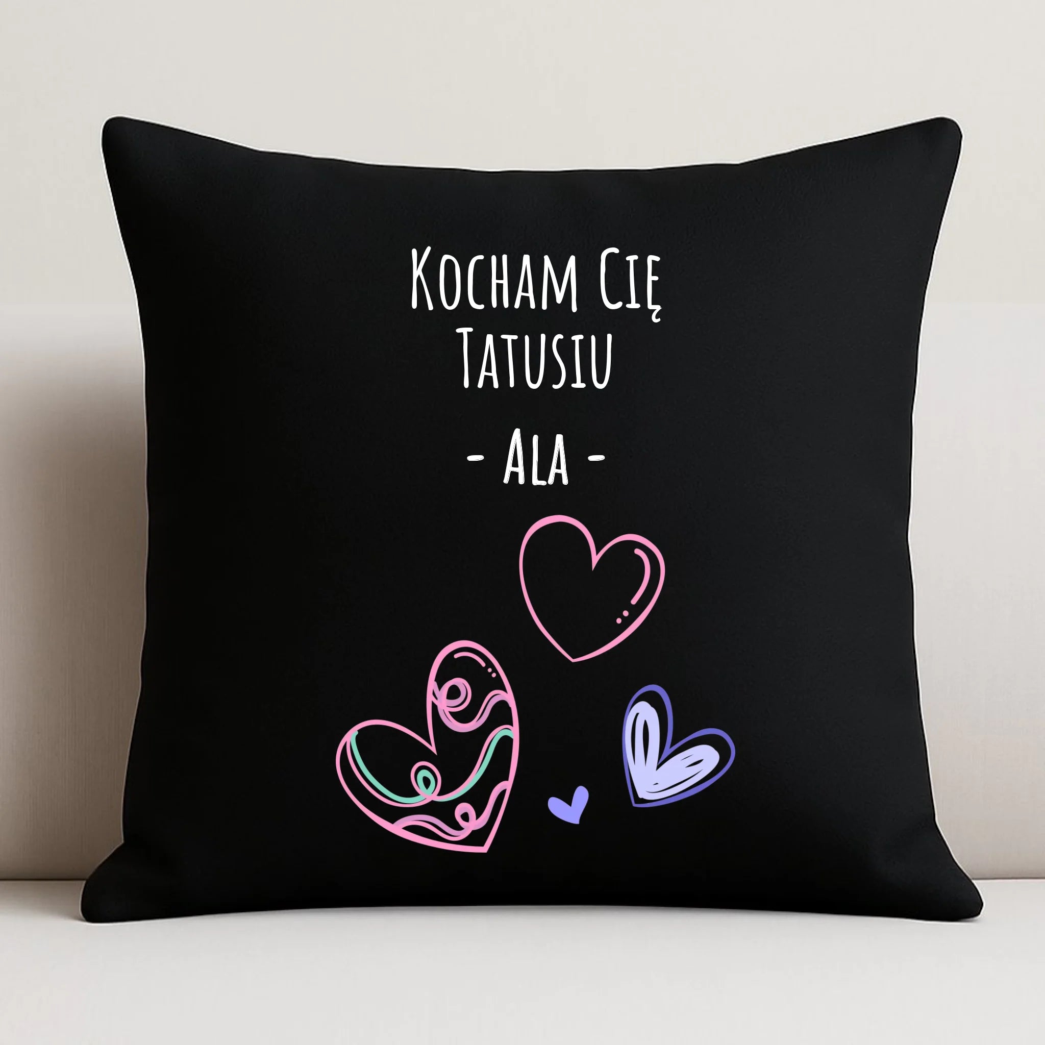 Poduszka dekoracyjna dla taty - Kocham Cię Tatusiu - personalizowana DT13 - StoryCups.pl