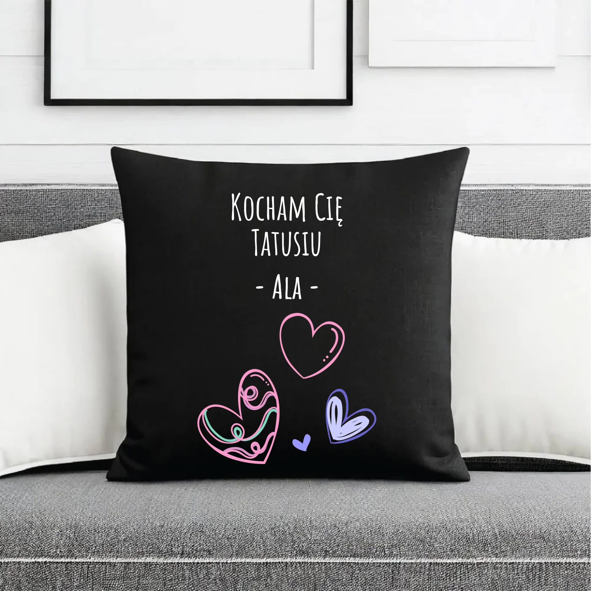Poduszka dekoracyjna dla taty - Kocham Cię Tatusiu - personalizowana DT13 - StoryCups.pl