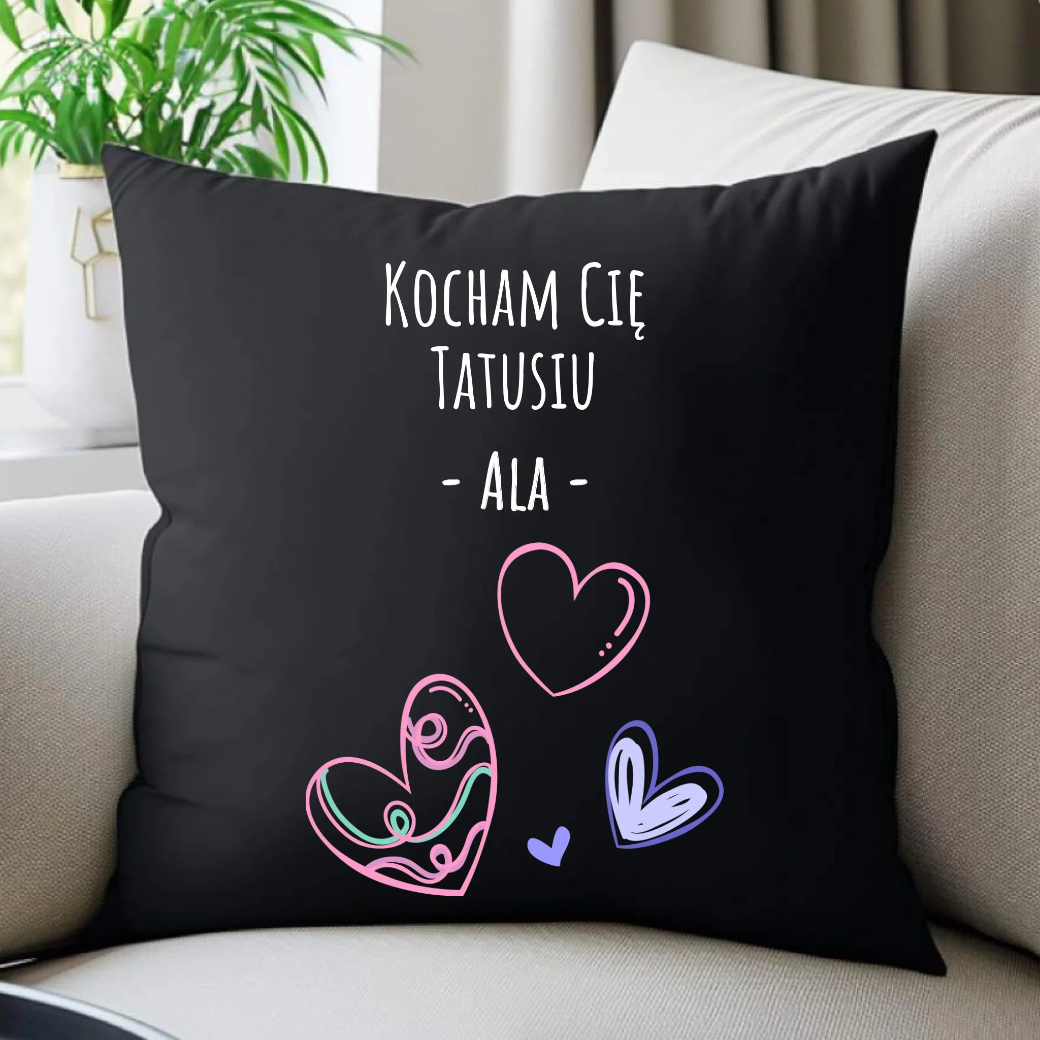 Poduszka dekoracyjna dla taty - Kocham Cię Tatusiu - personalizowana DT13 - StoryCups.pl