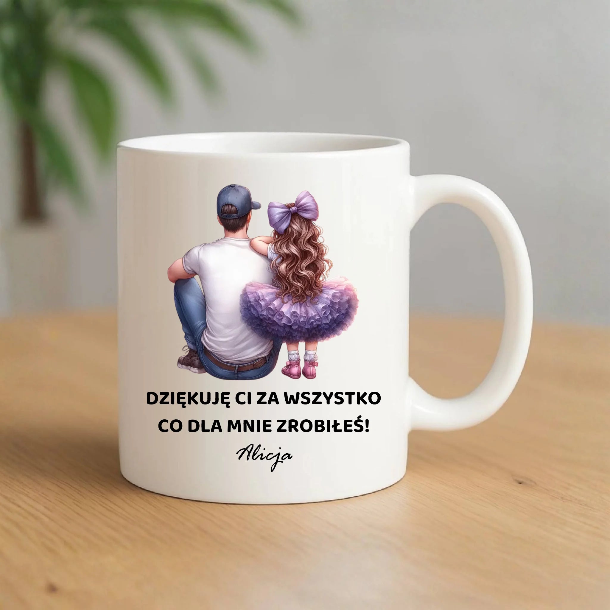 Kubek dla taty od córki - Dziękuję Ci Tato - personalizowany DT14 - StoryCups.pl